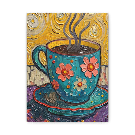 Whimsical Coffee Cup Matte Canvas