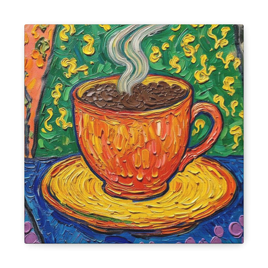 Whimsical Coffee Cup Matte Canvas