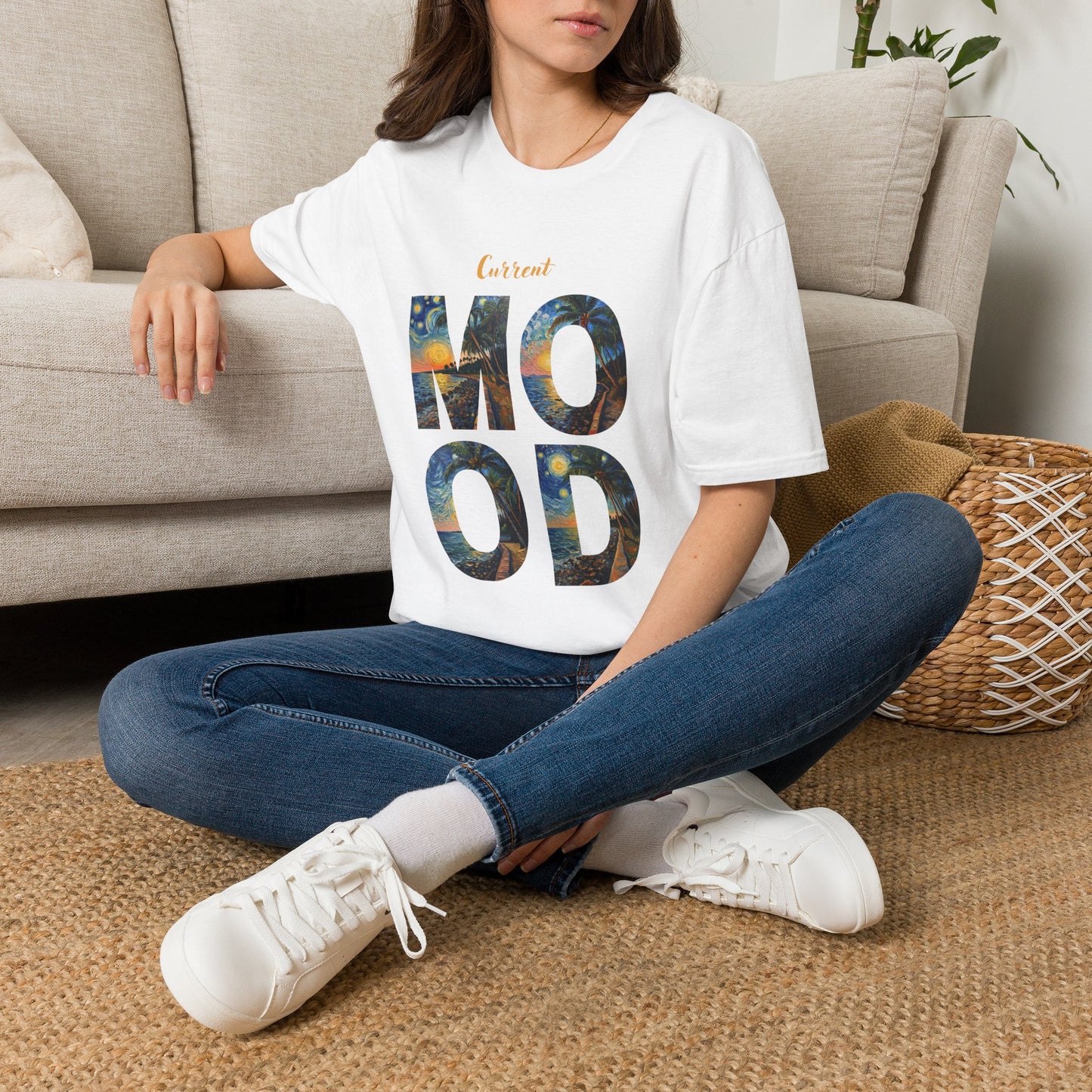 Hawaiian Graphic T-Shirt — 'Current Mood' Art Print
