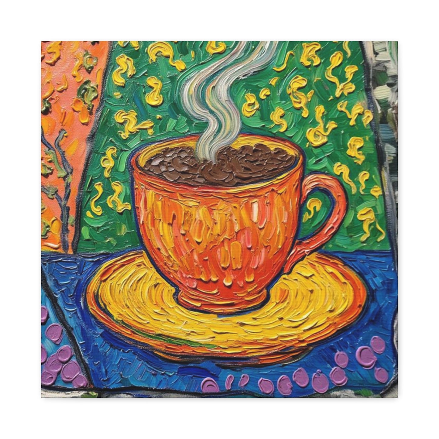 Whimsical Coffee Cup Matte Canvas