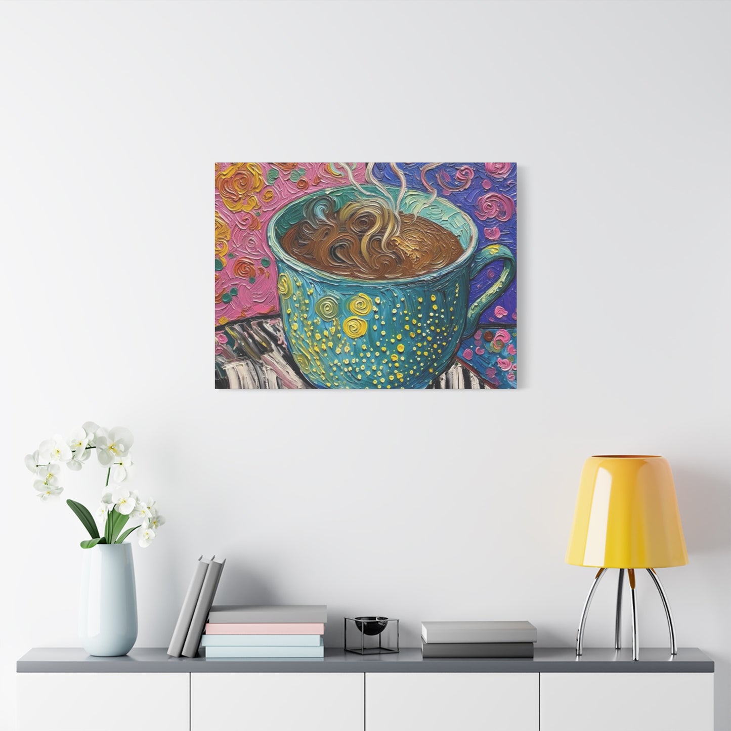 Whimsical Coffee Cup Matte Canvas