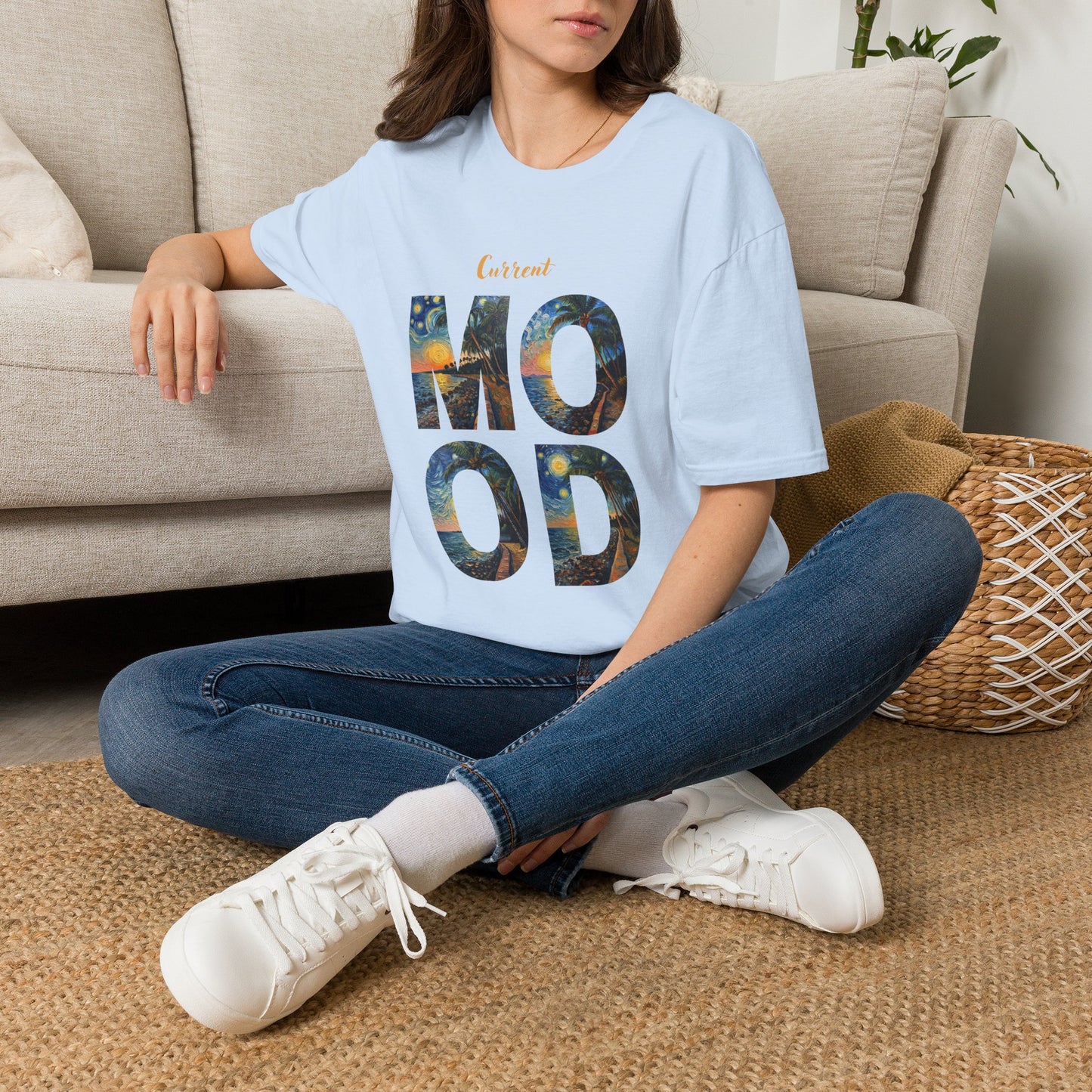 Hawaiian Graphic T-Shirt — 'Current Mood' Art Print