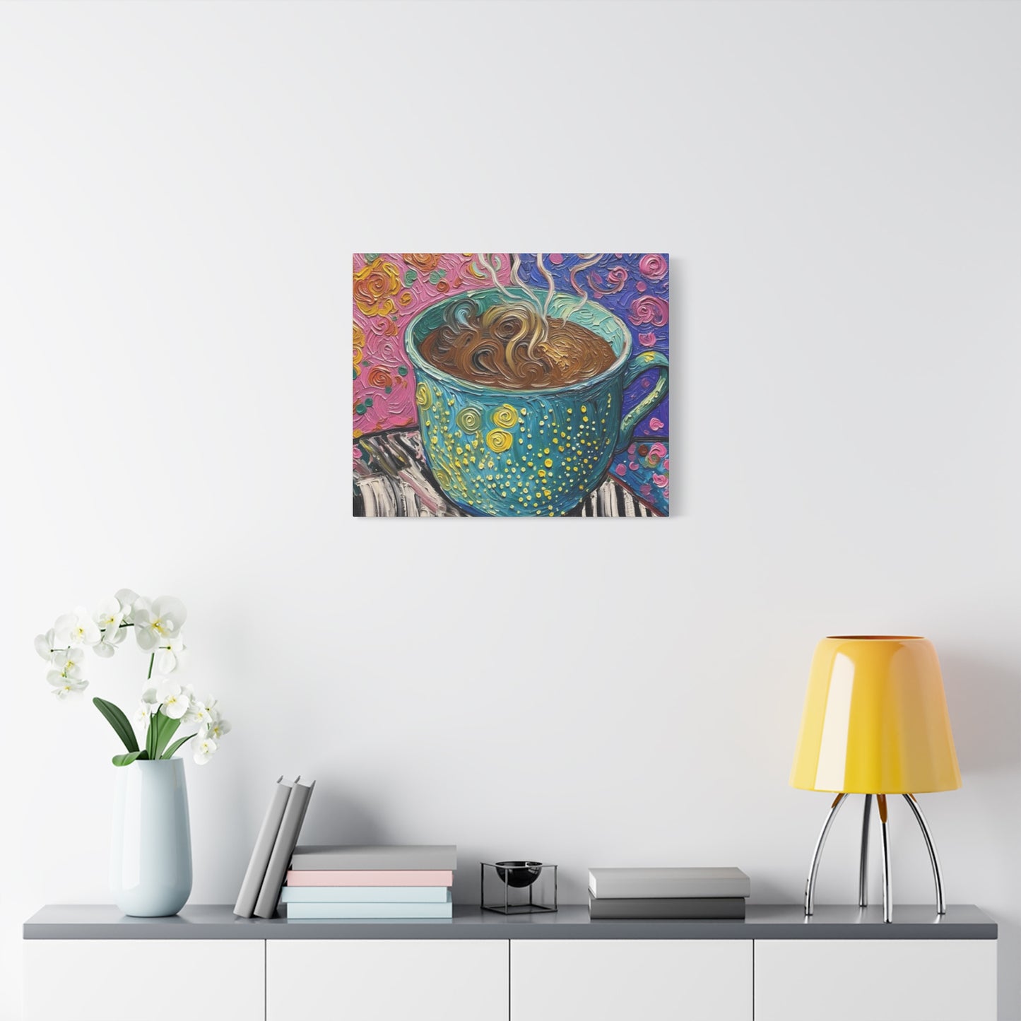 Whimsical Coffee Cup Matte Canvas