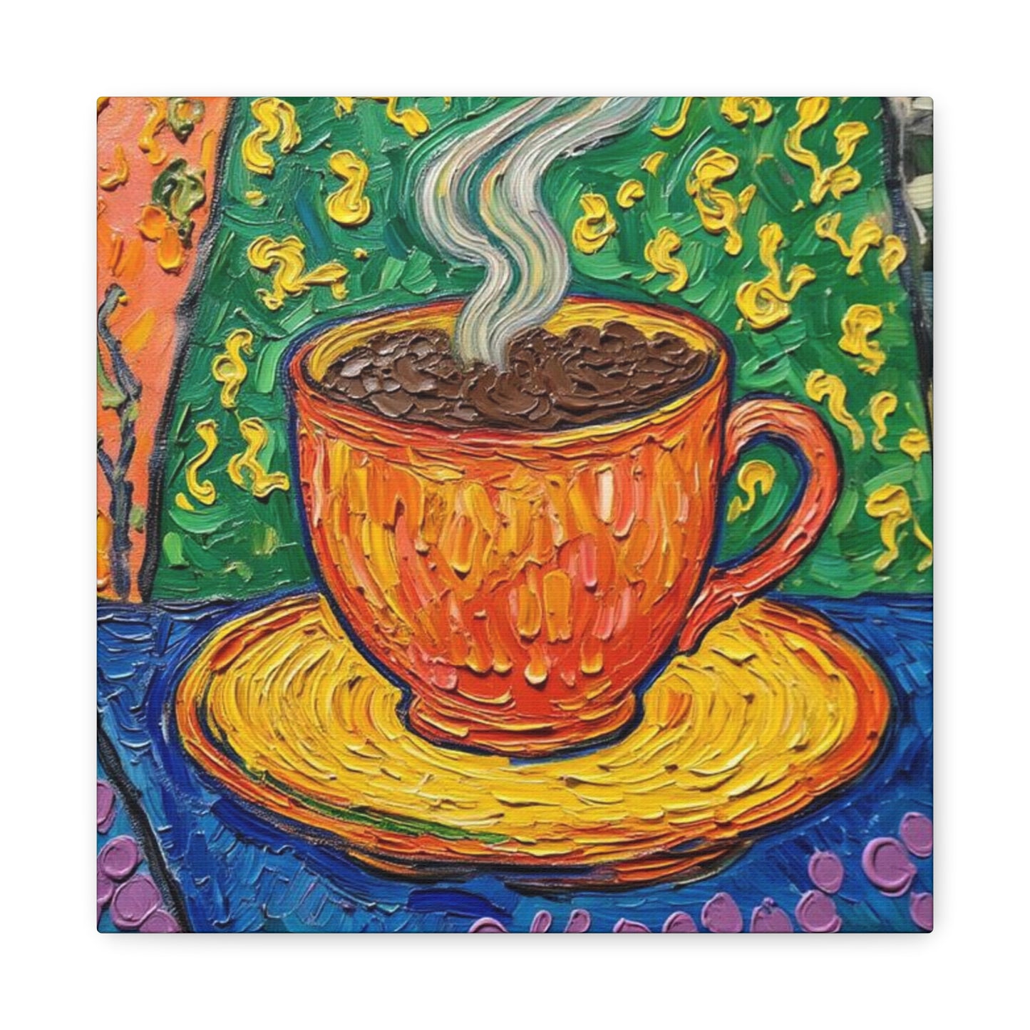 Whimsical Coffee Cup Matte Canvas