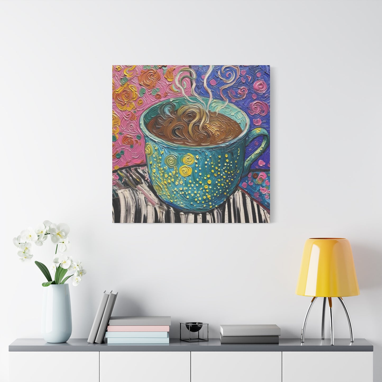 Whimsical Coffee Cup Matte Canvas