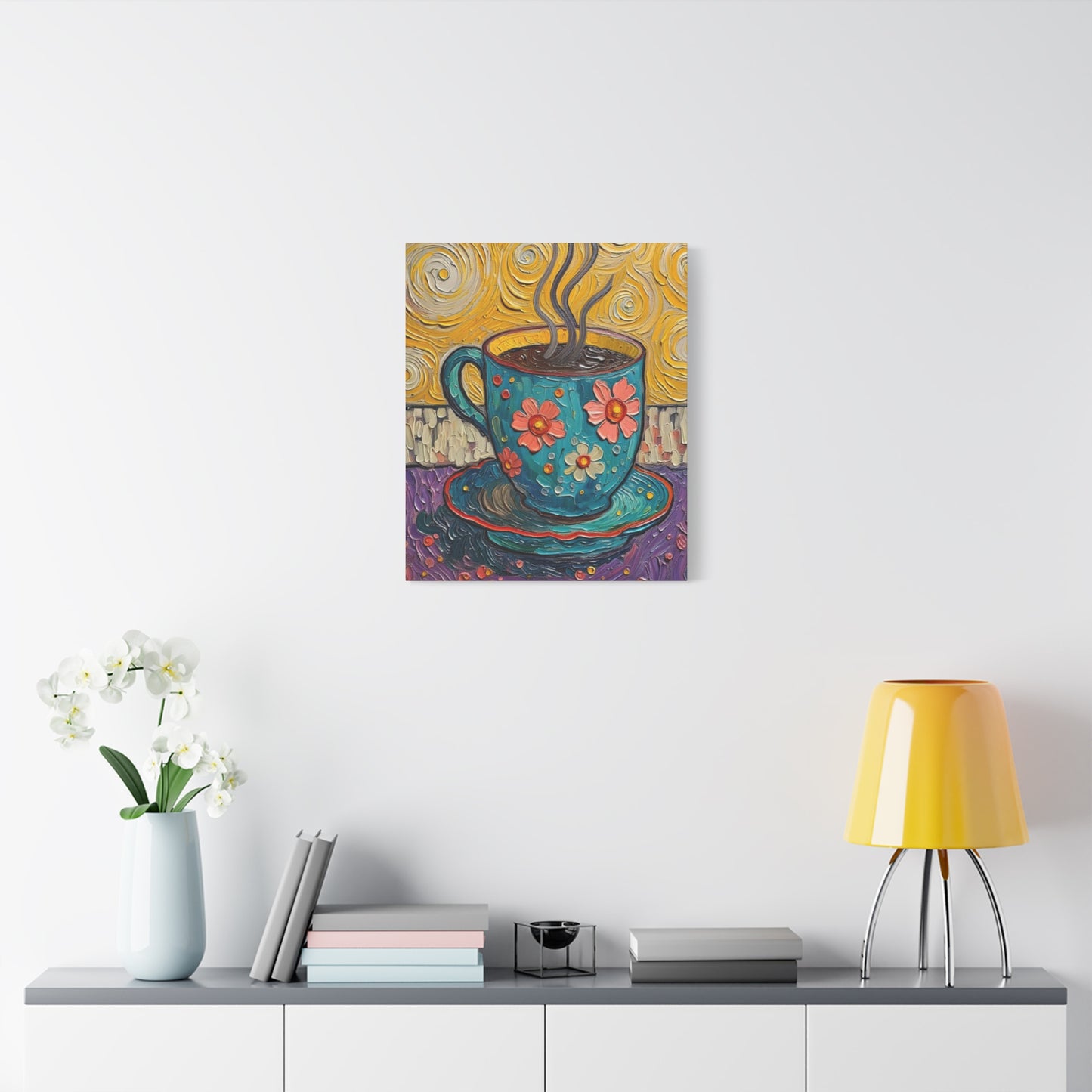 Whimsical Coffee Cup Matte Canvas