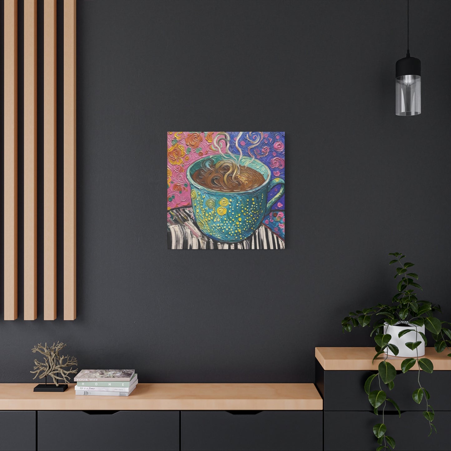 Whimsical Coffee Cup Matte Canvas