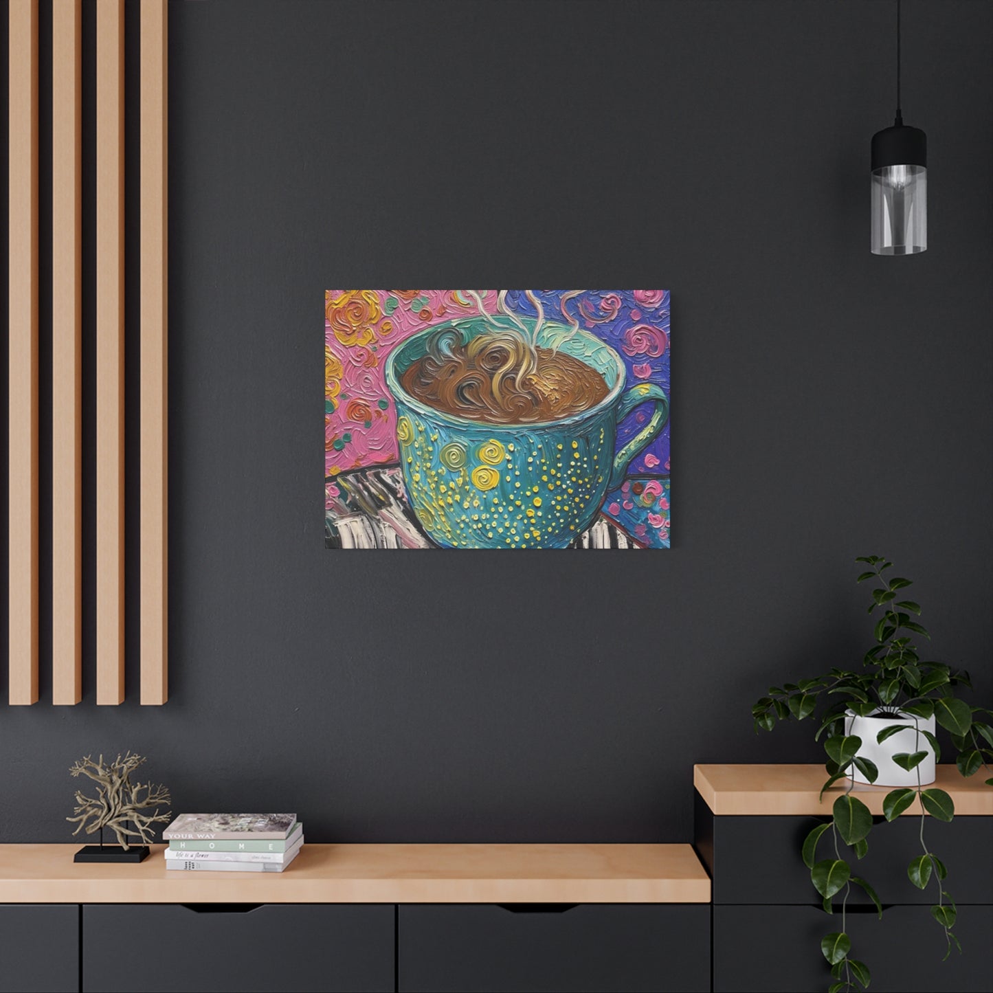 Whimsical Coffee Cup Matte Canvas