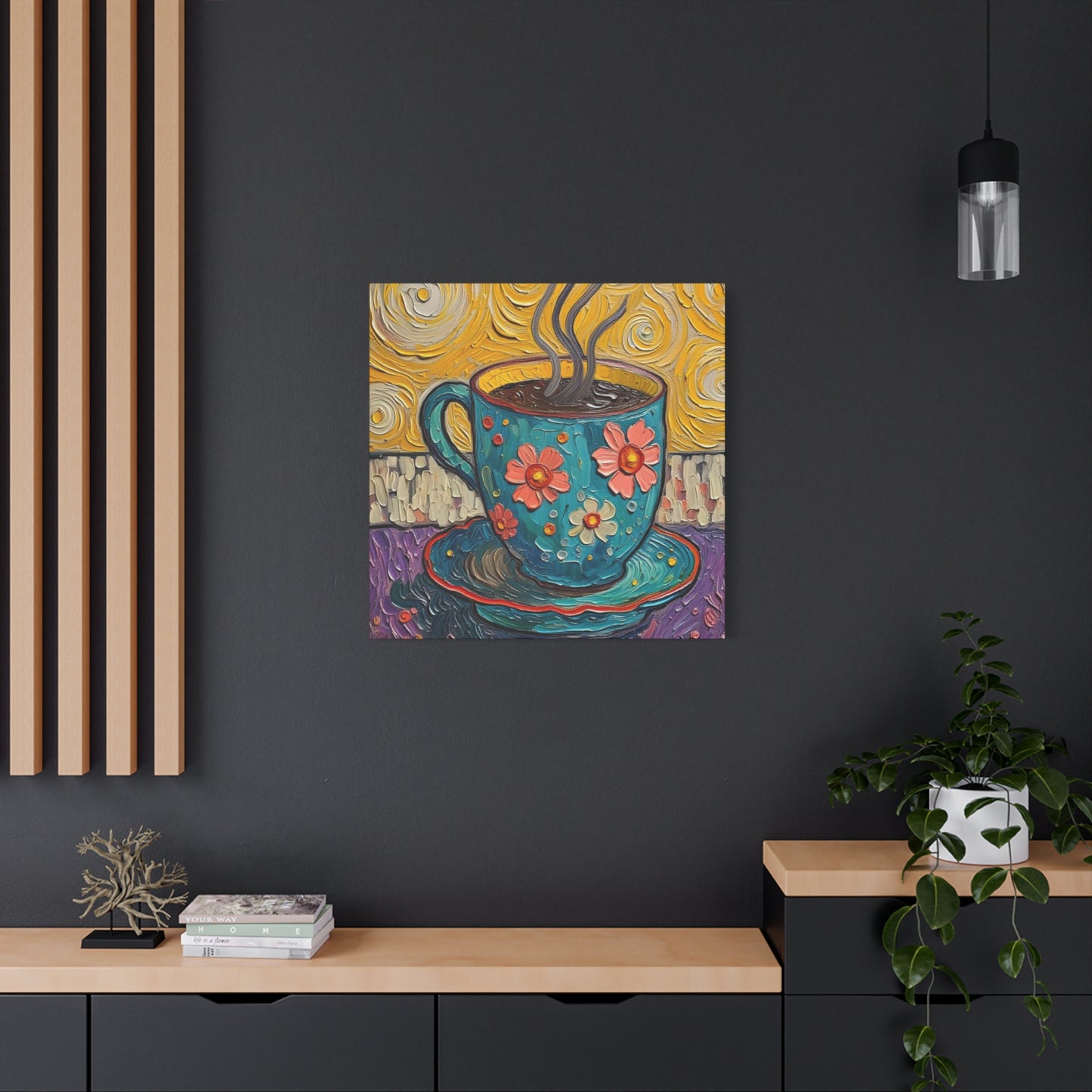 Whimsical Coffee Cup Matte Canvas