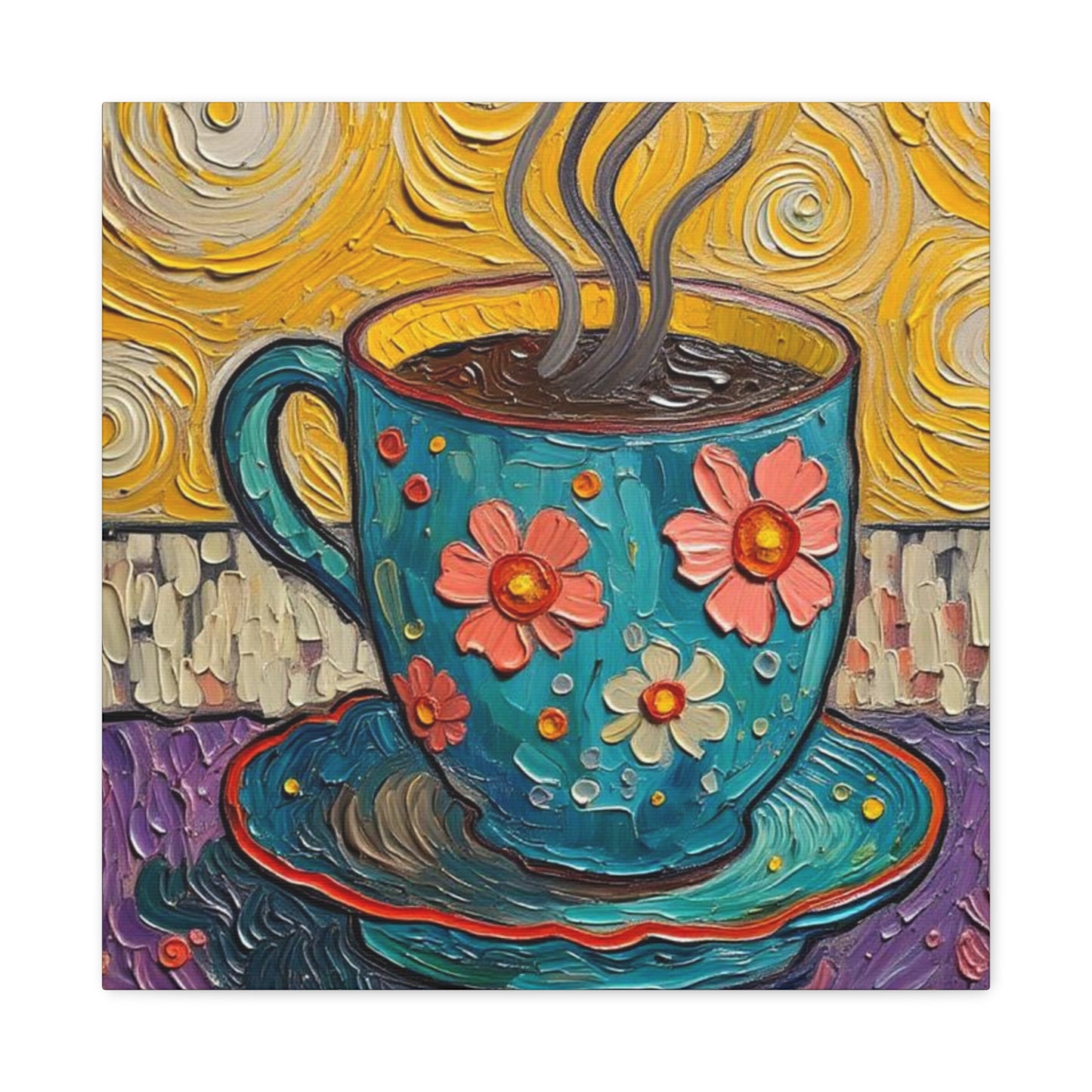 Whimsical Coffee Cup Matte Canvas
