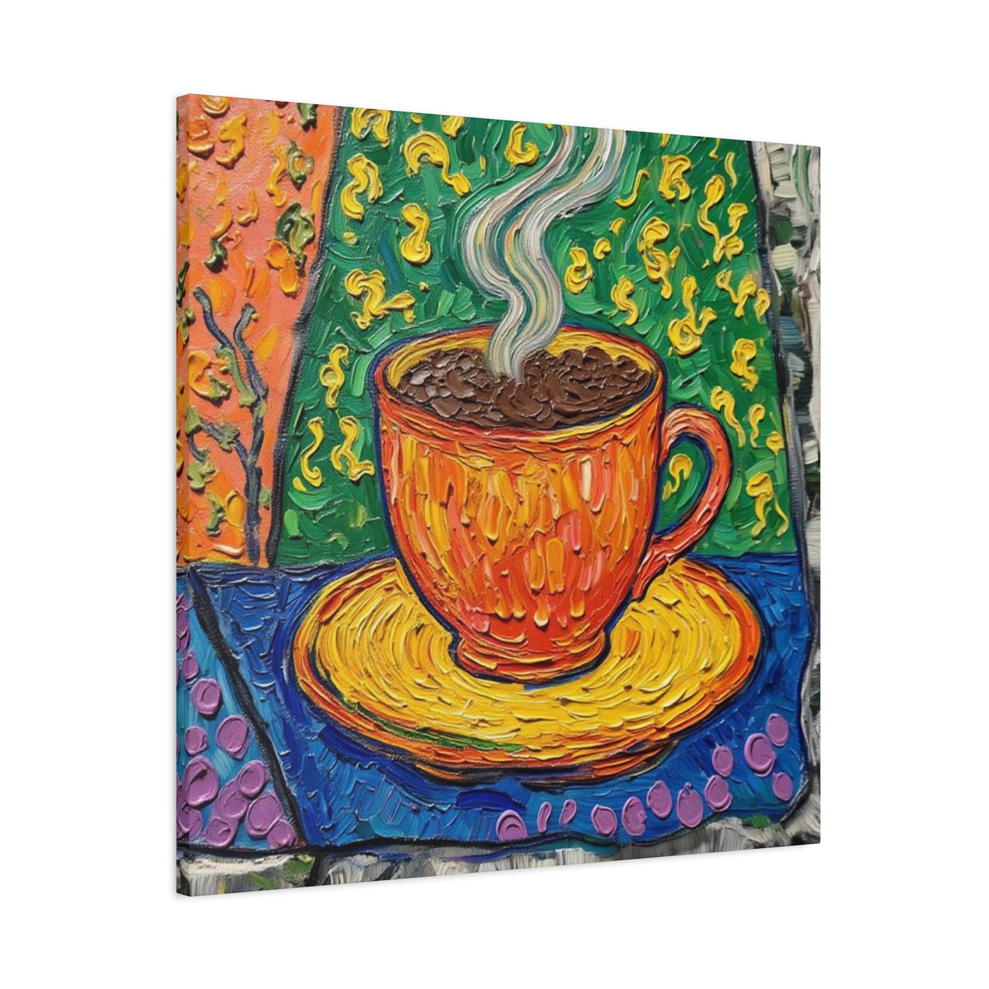 Whimsical Coffee Cup Matte Canvas