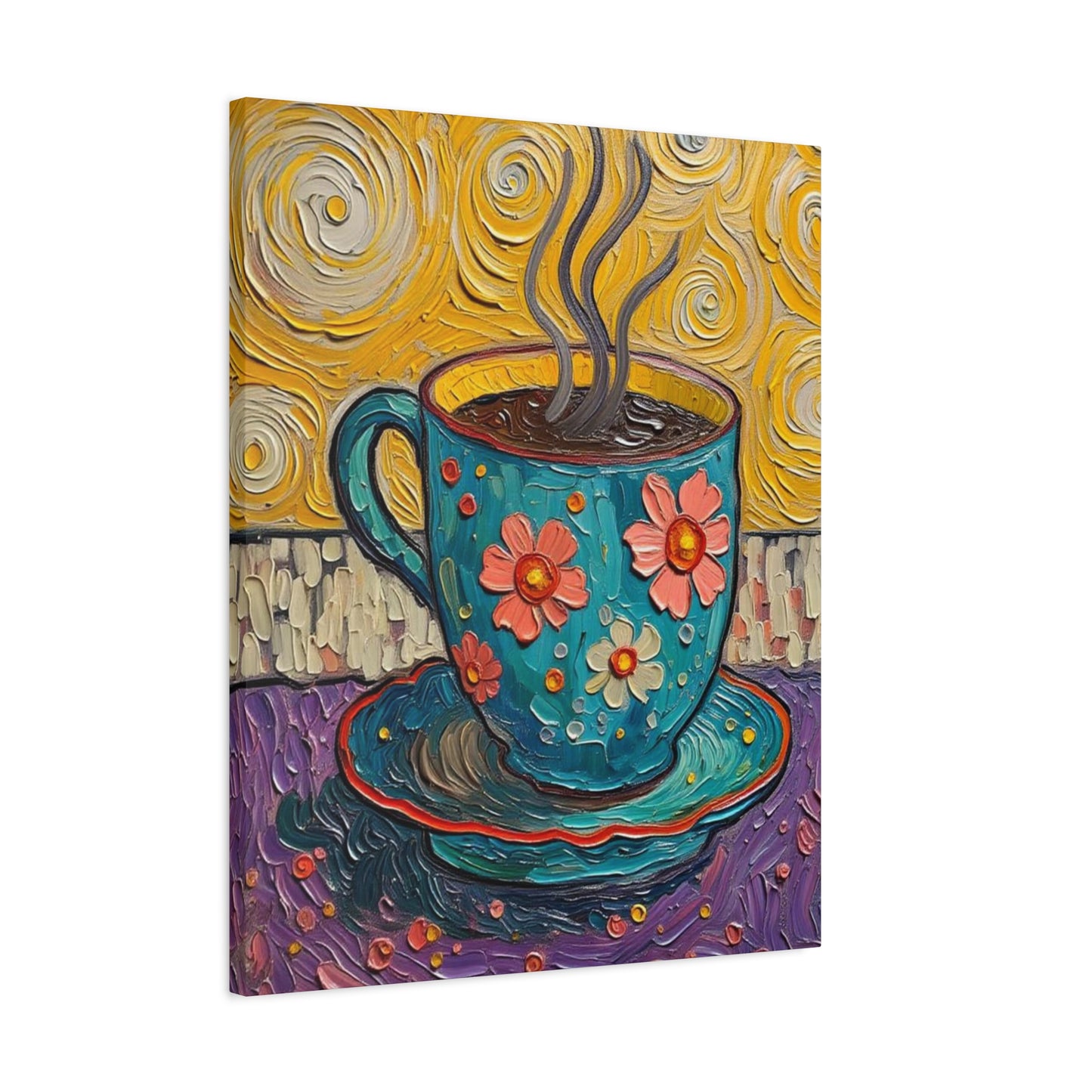 Whimsical Coffee Cup Matte Canvas