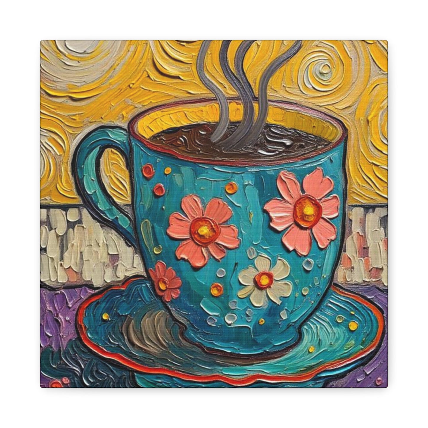 Whimsical Coffee Cup Matte Canvas