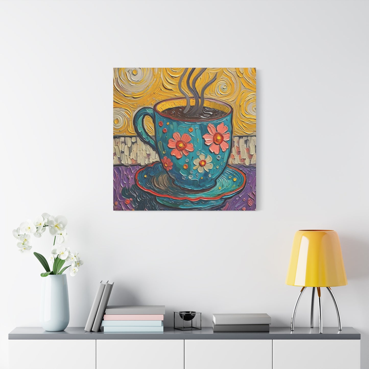 Whimsical Coffee Cup Matte Canvas