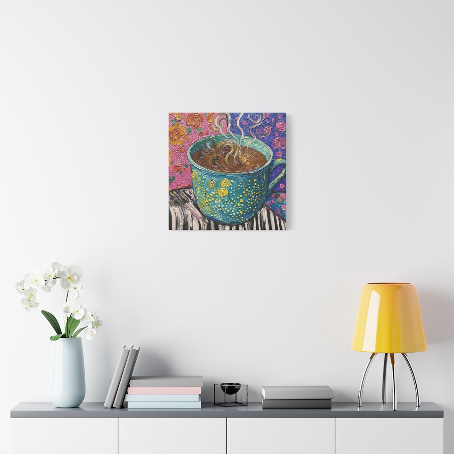 Whimsical Coffee Cup Matte Canvas