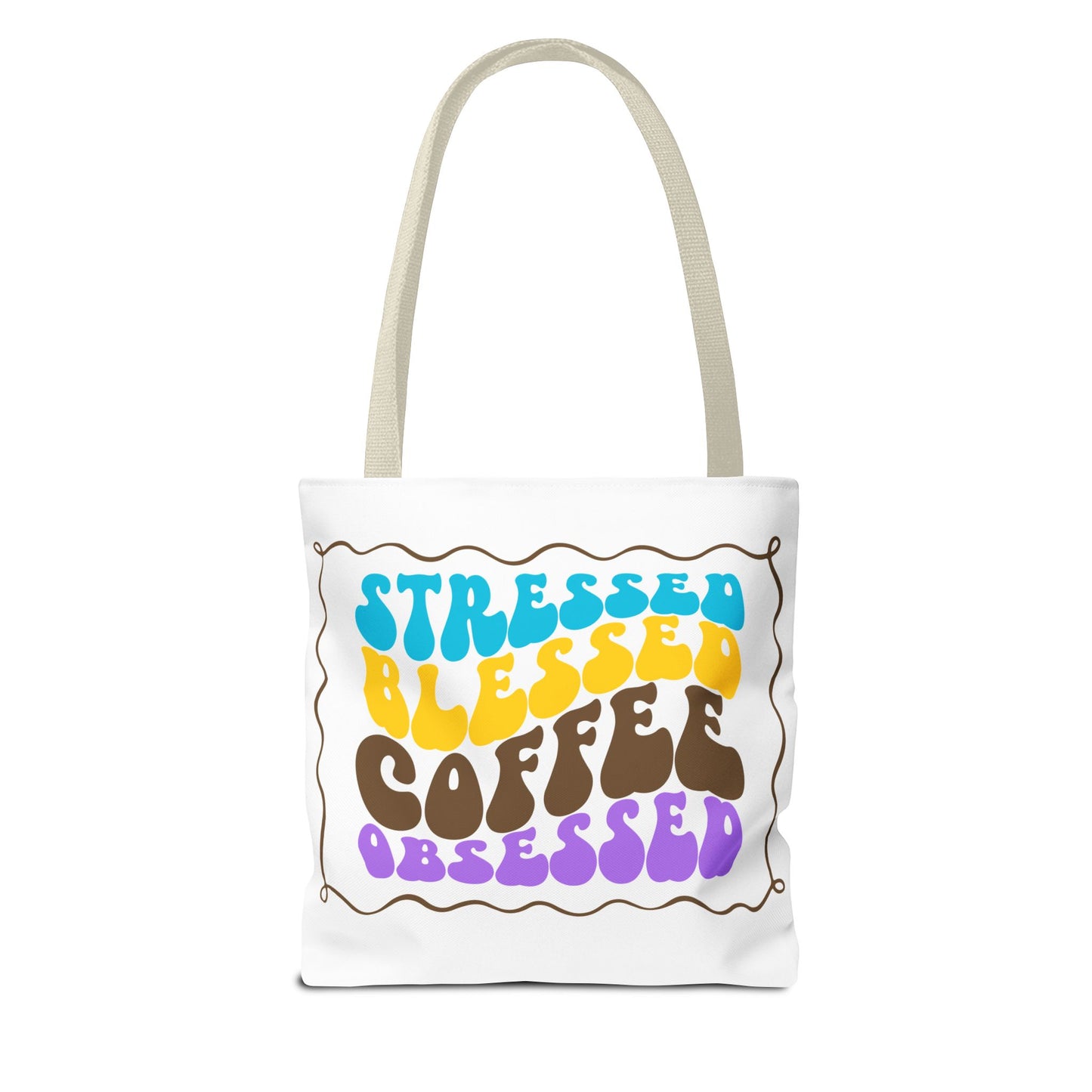 Floral Coffee Cup Tote Bag | Colorful Swirl Art Coffee Tote