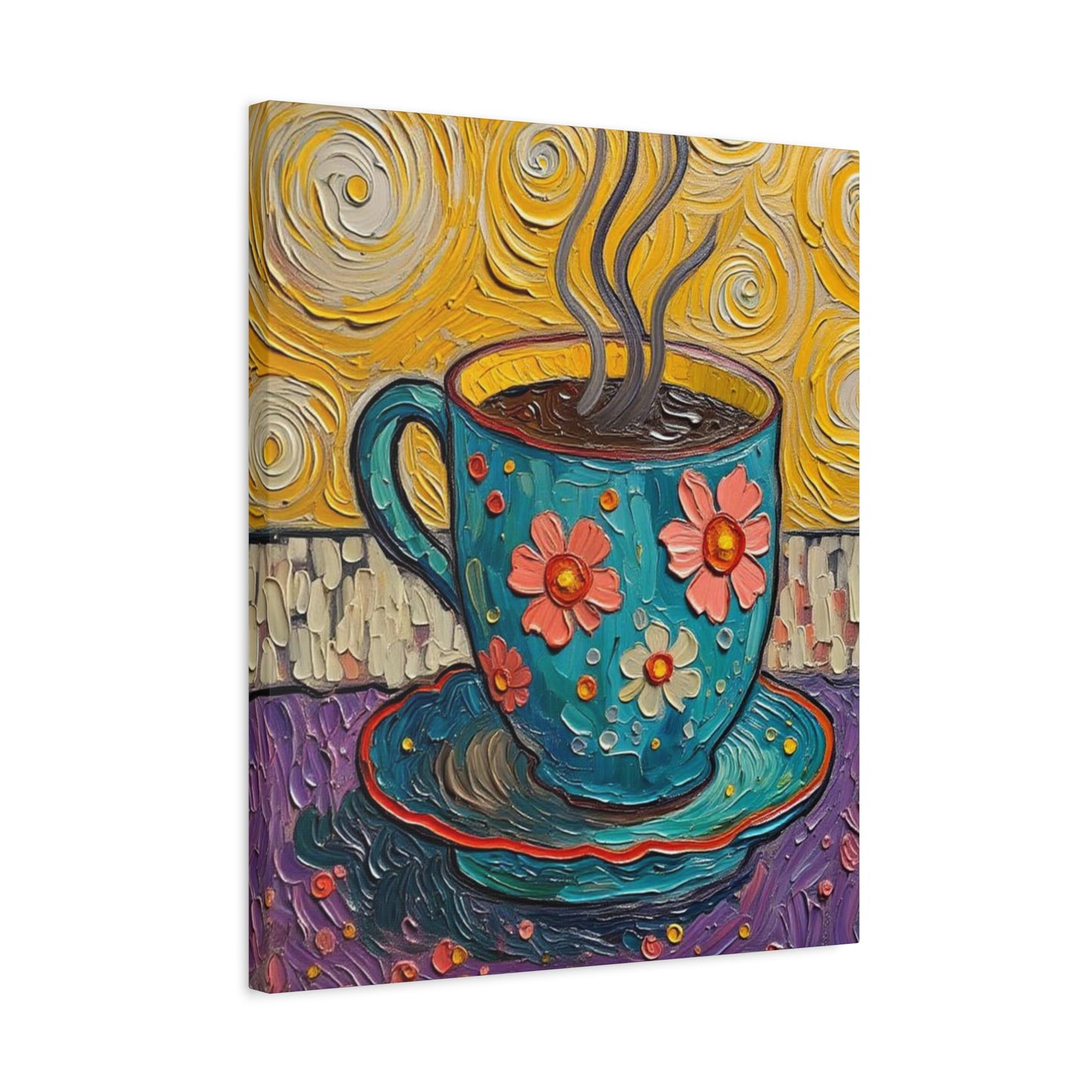 Whimsical Coffee Cup Matte Canvas