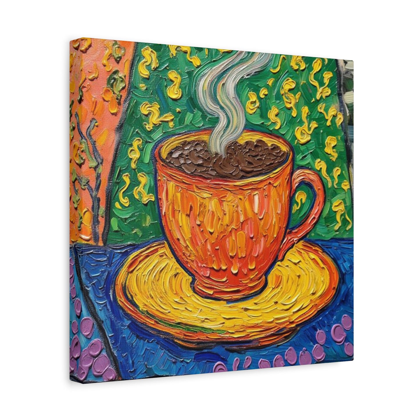 Whimsical Coffee Cup Matte Canvas