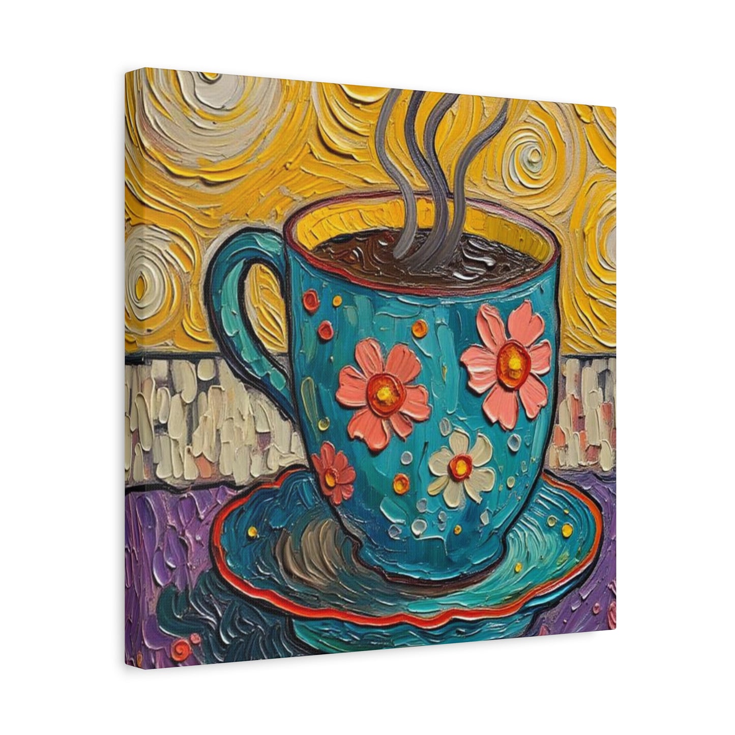 Whimsical Coffee Cup Matte Canvas