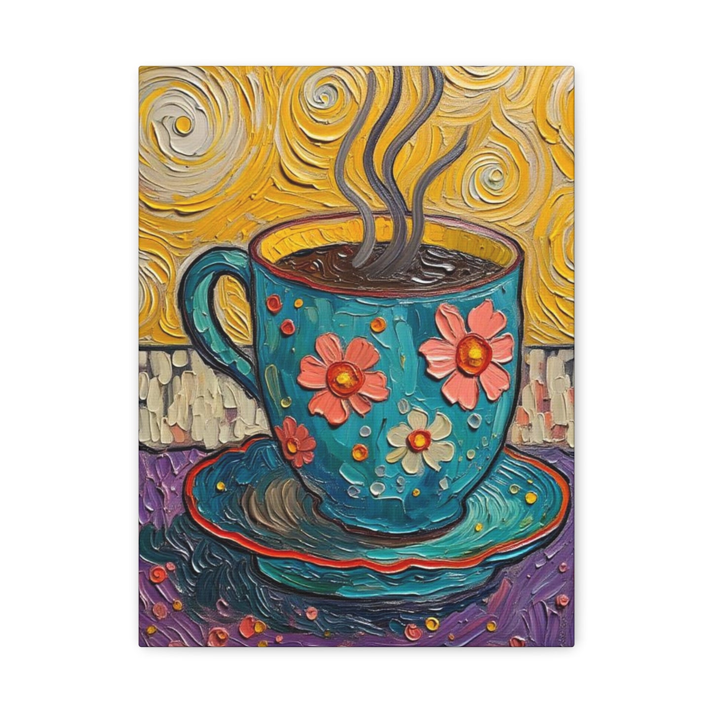 Whimsical Coffee Cup Matte Canvas