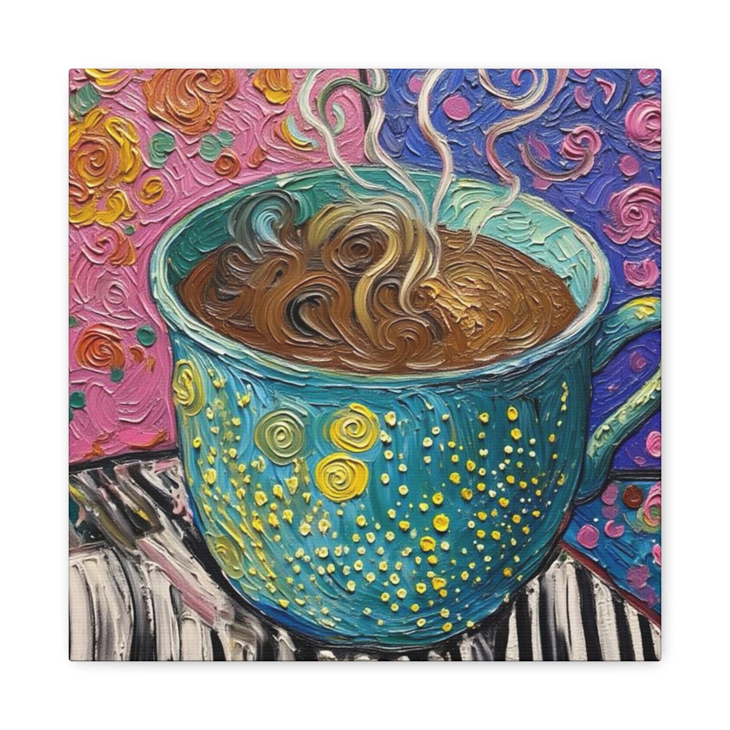 Whimsical Coffee Cup Matte Canvas