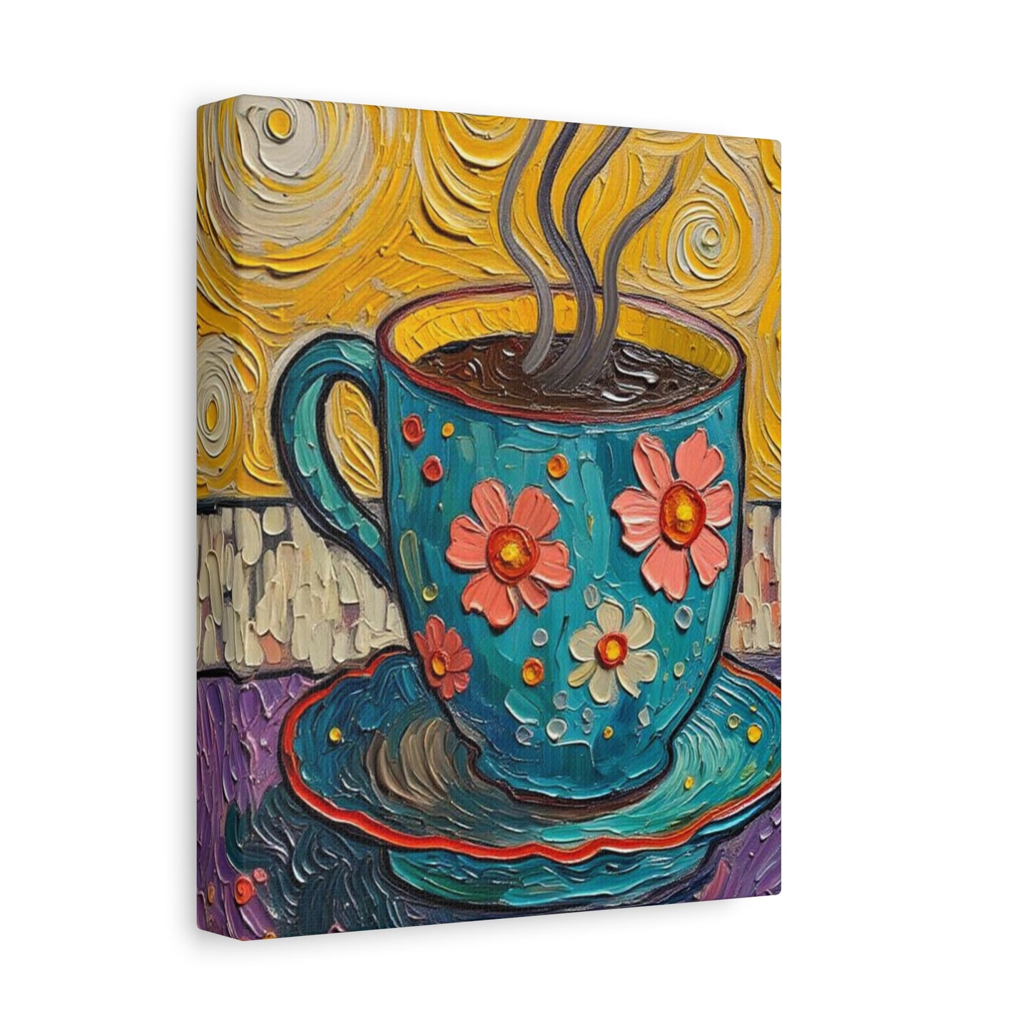 Whimsical Coffee Cup Matte Canvas