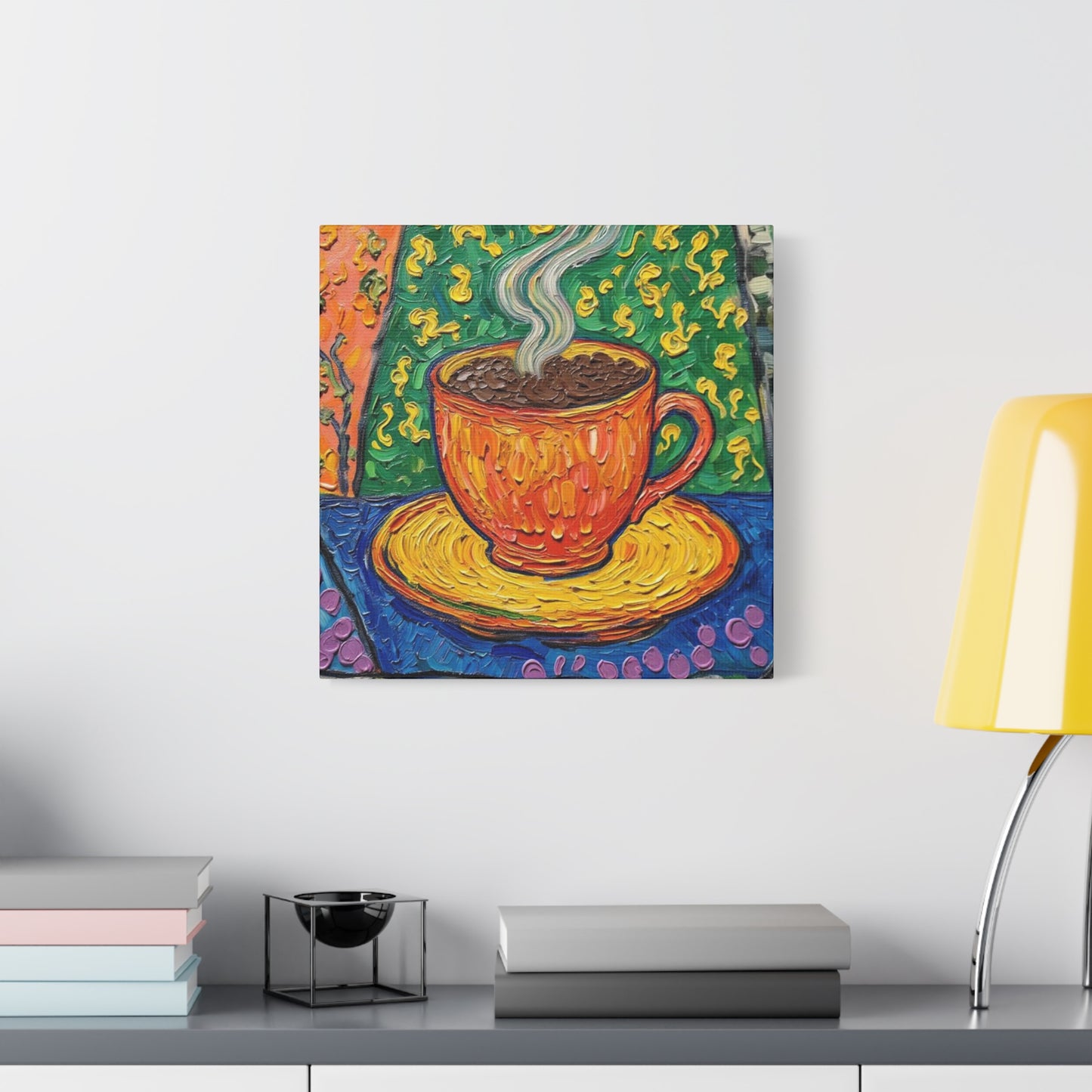 Whimsical Coffee Cup Matte Canvas