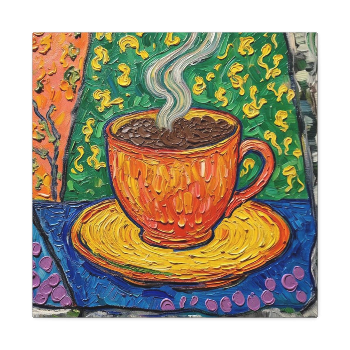 Whimsical Coffee Cup Matte Canvas