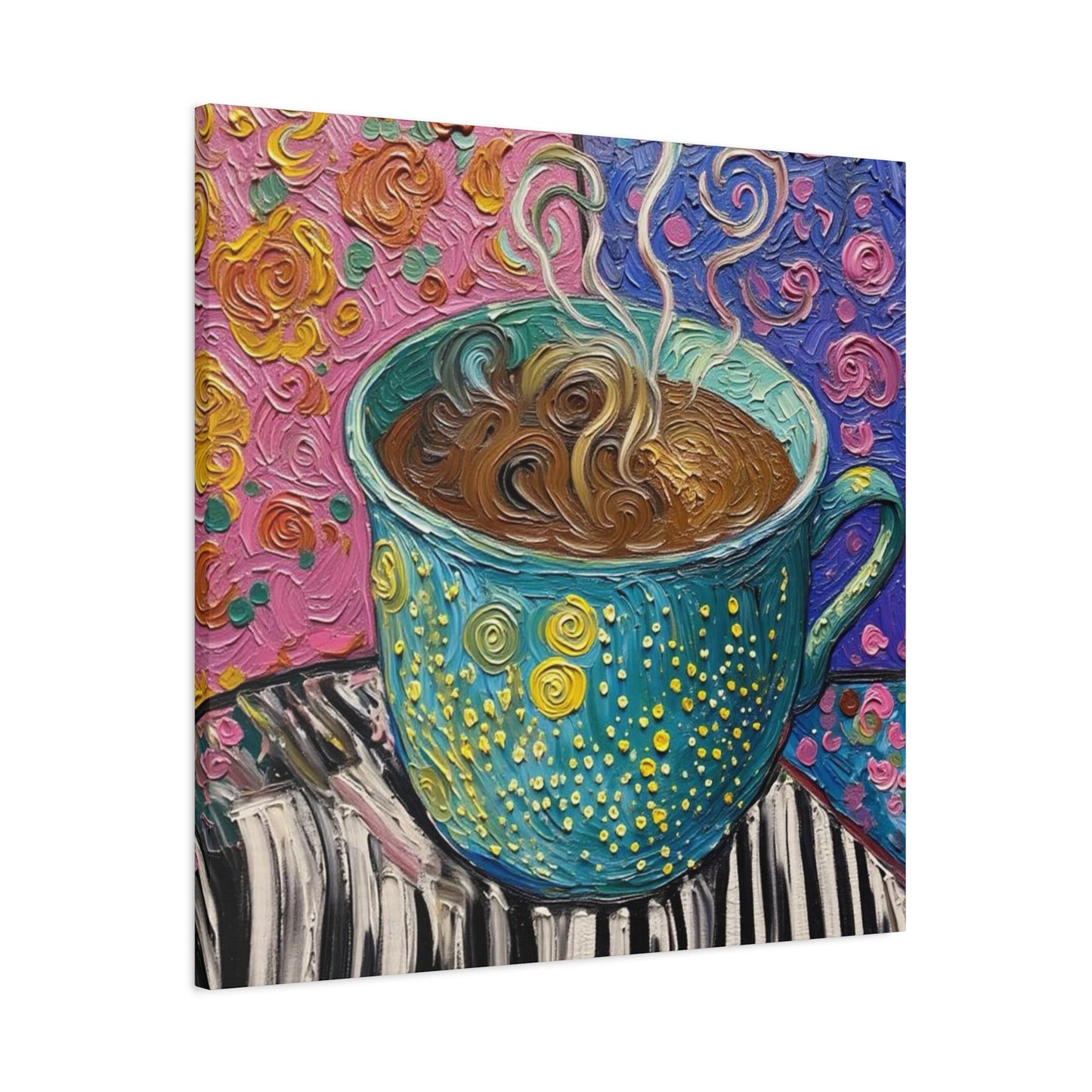 Whimsical Coffee Cup Matte Canvas