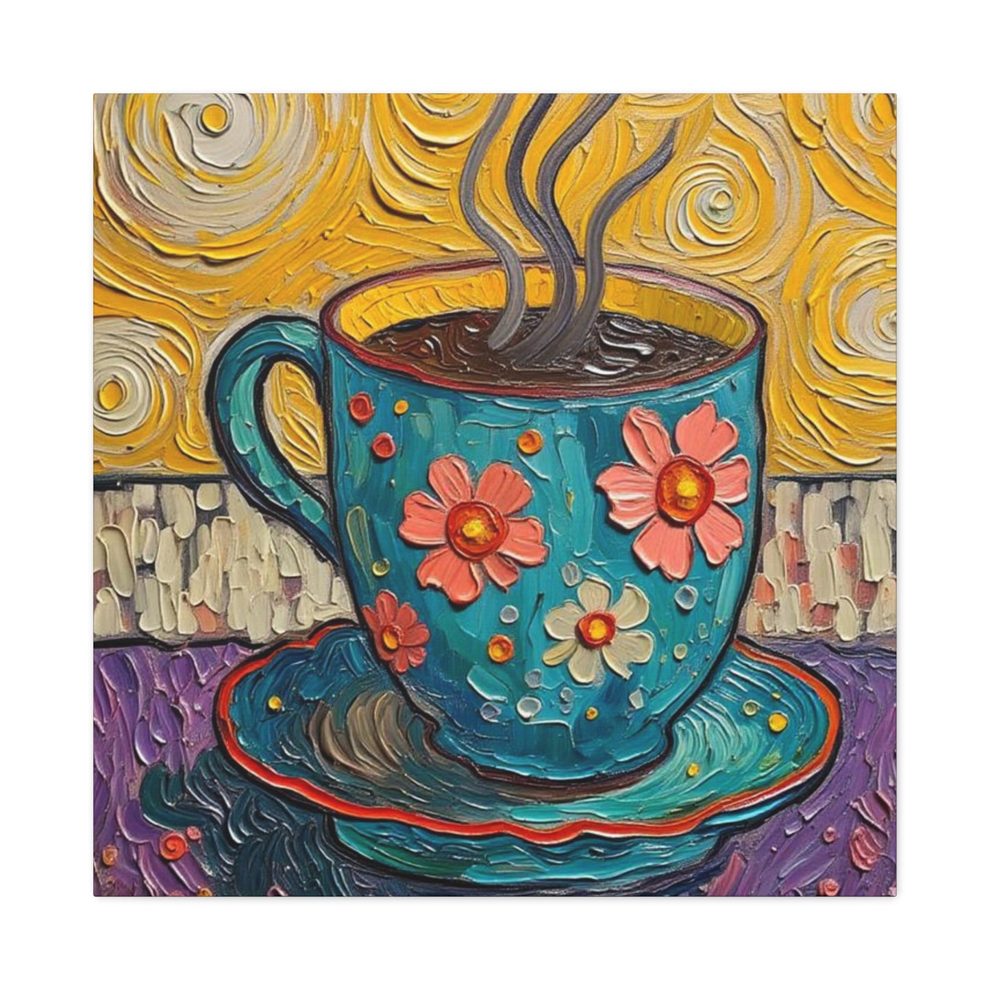 Whimsical Coffee Cup Matte Canvas