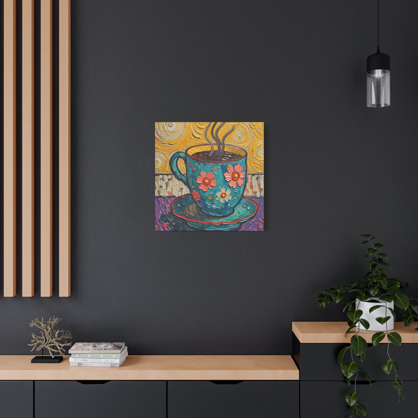Whimsical Coffee Cup Matte Canvas