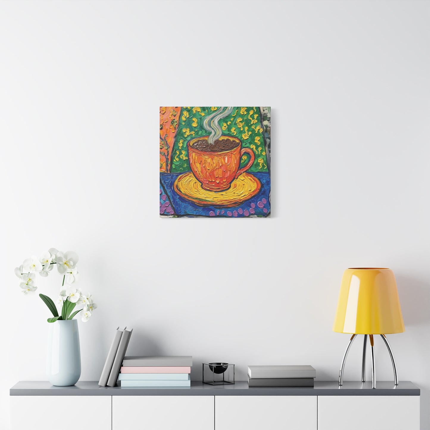 Whimsical Coffee Cup Matte Canvas