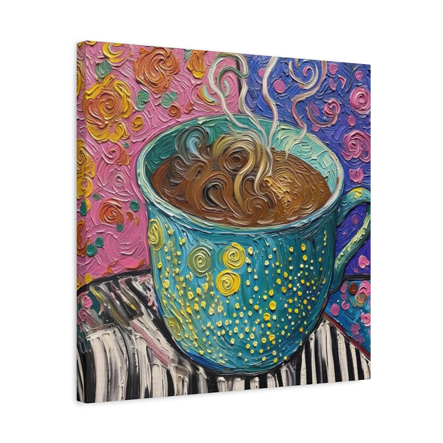 Whimsical Coffee Cup Matte Canvas