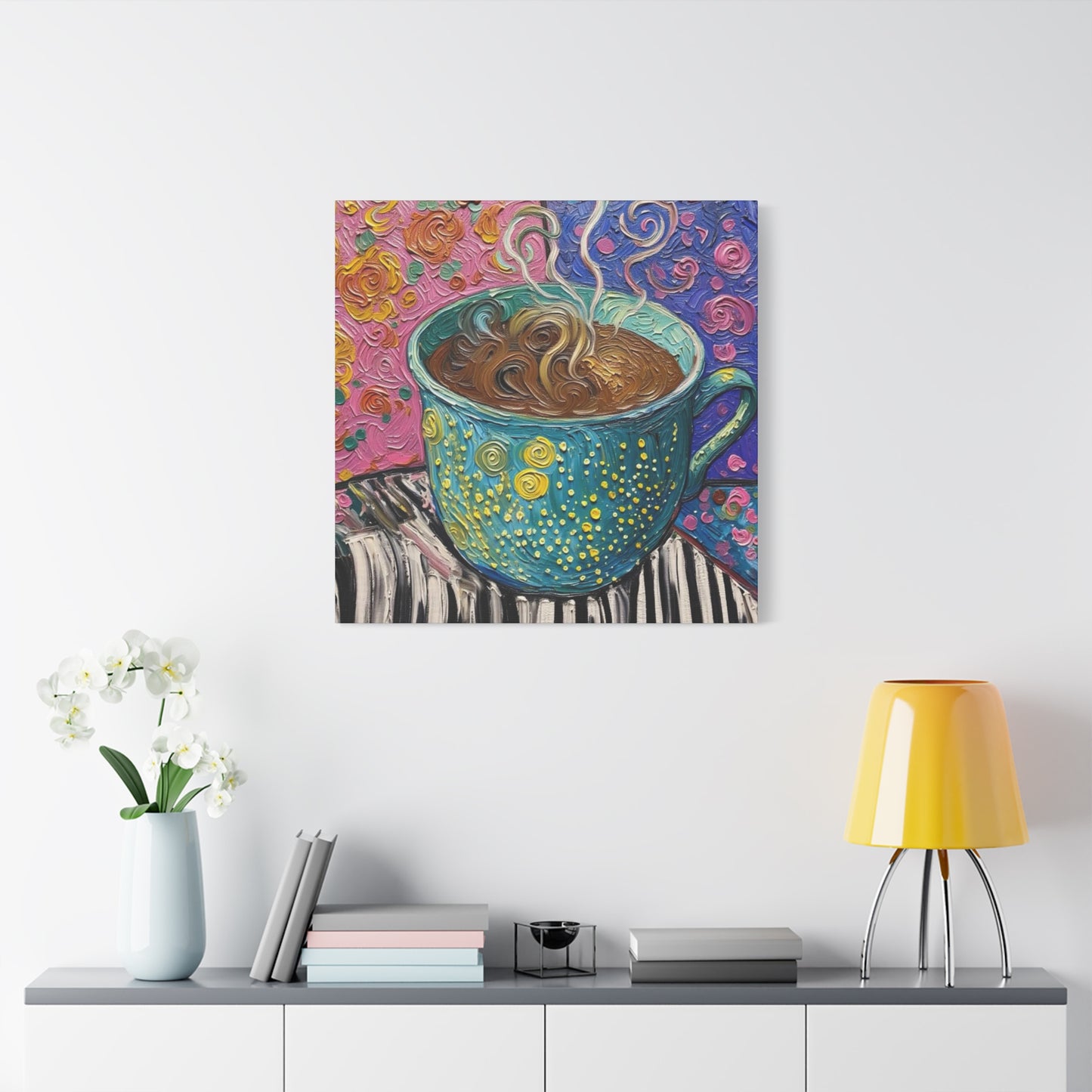 Whimsical Coffee Cup Matte Canvas