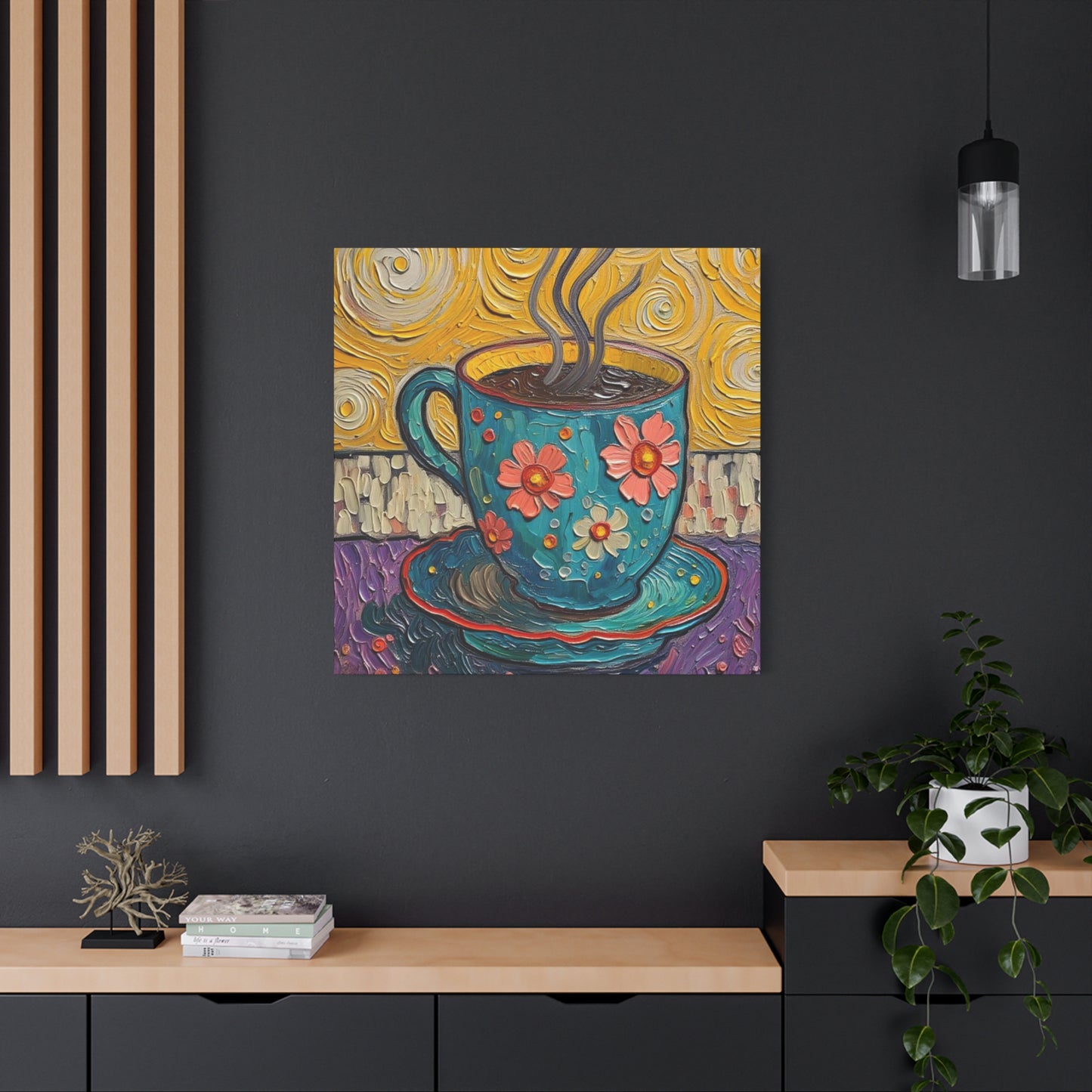 Whimsical Coffee Cup Matte Canvas