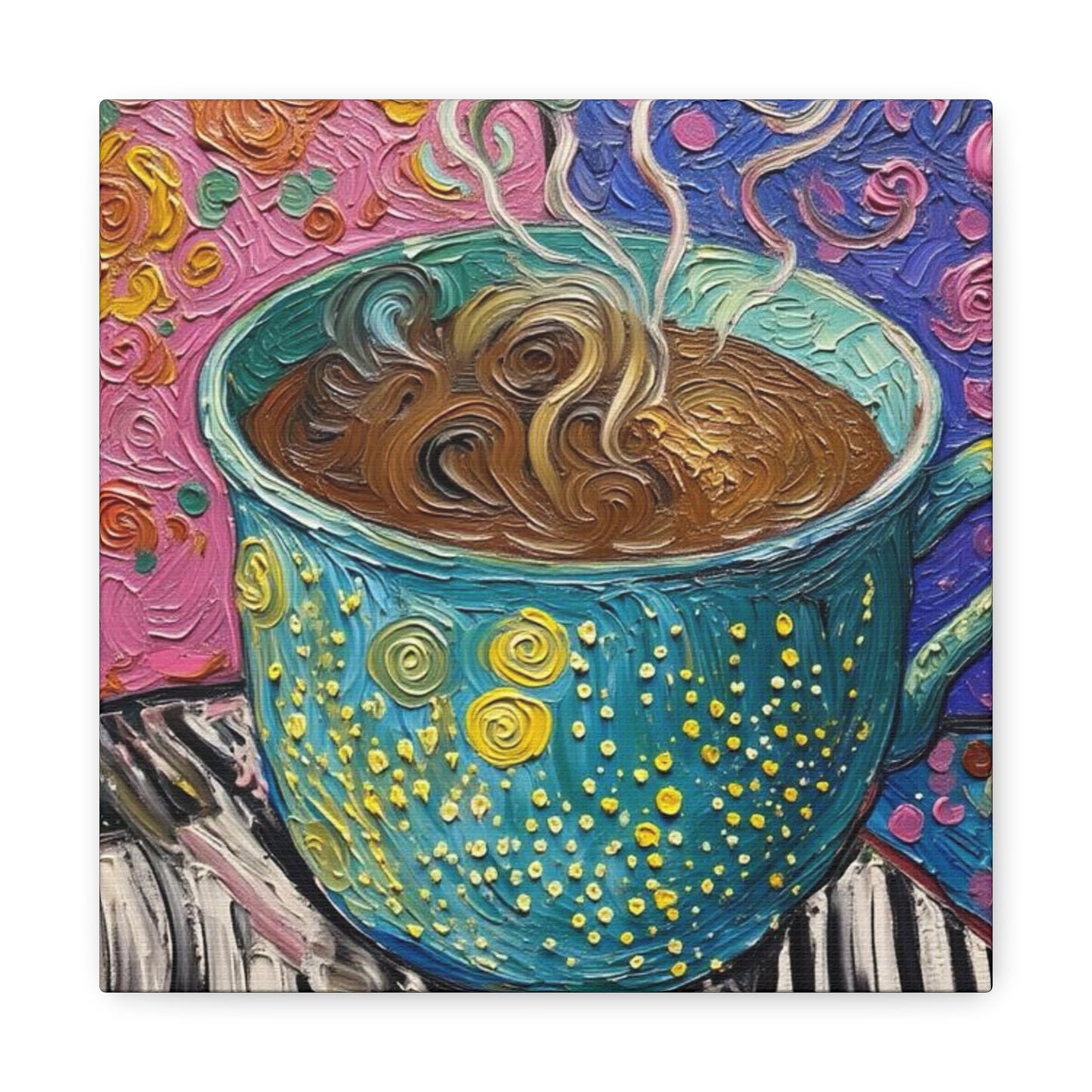 Whimsical Coffee Cup Matte Canvas