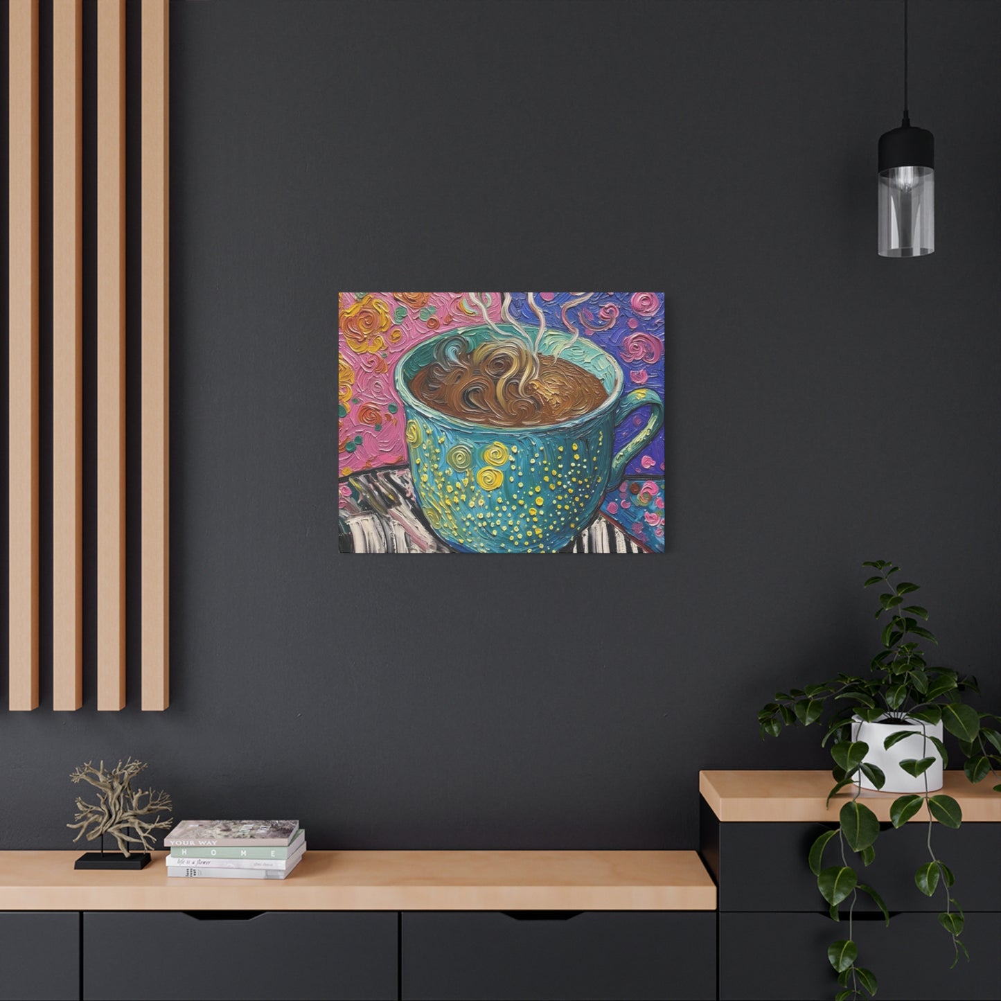 Whimsical Coffee Cup Matte Canvas