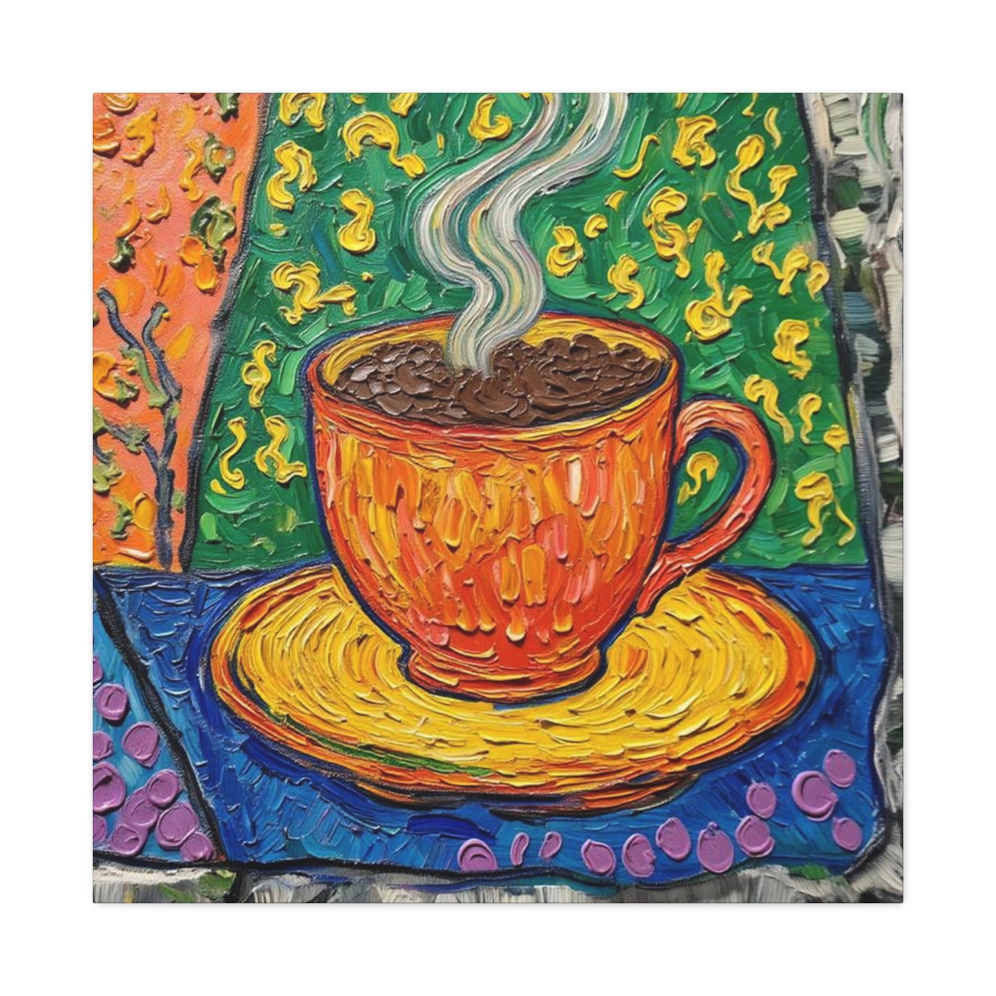 Whimsical Coffee Cup Matte Canvas