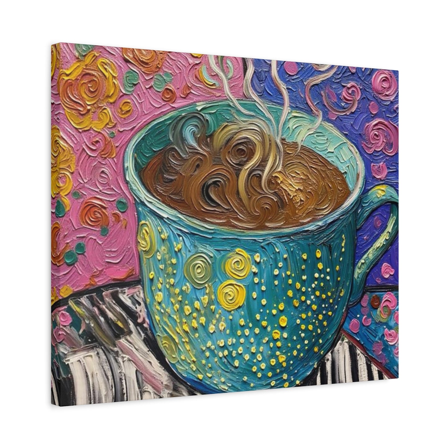 Whimsical Coffee Cup Matte Canvas