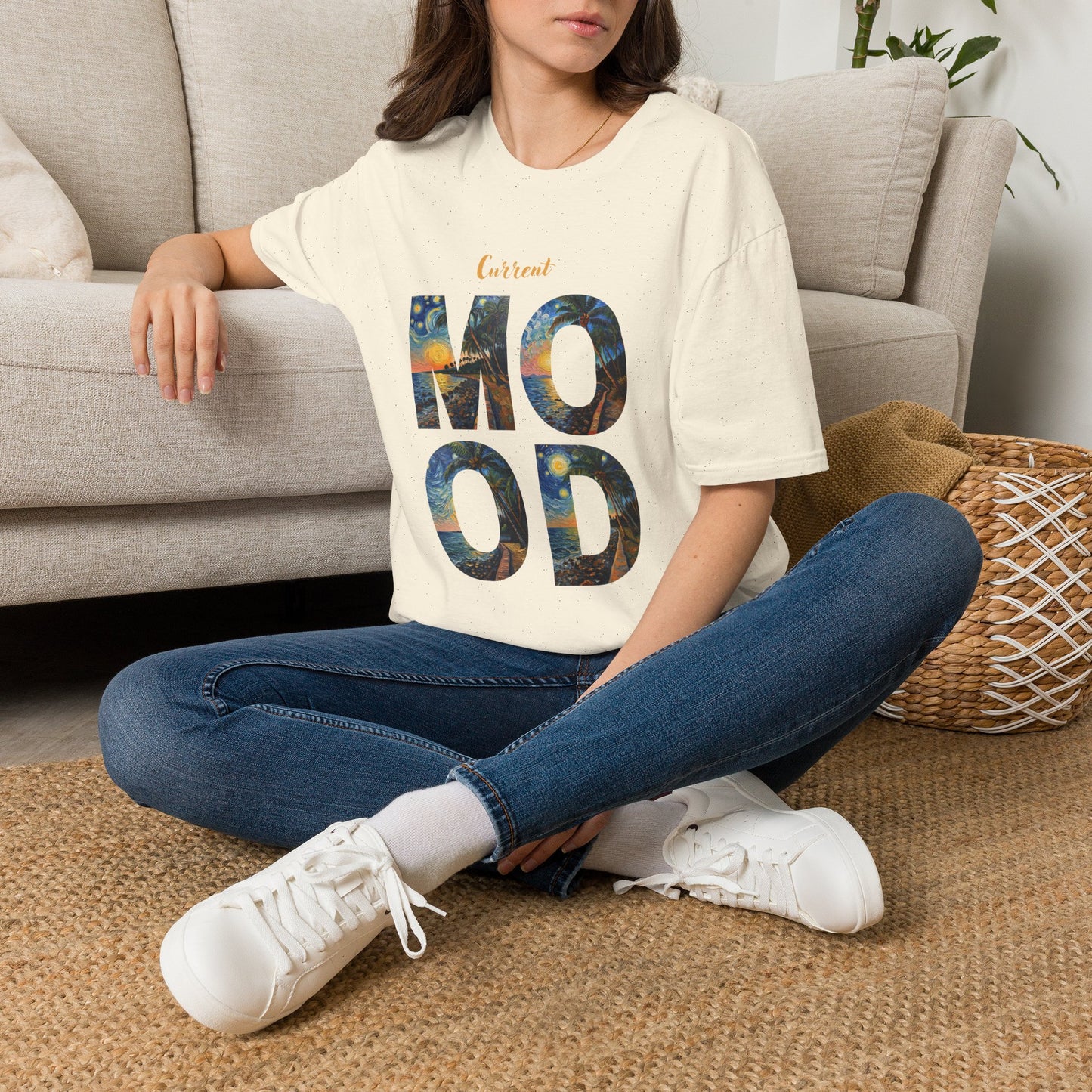Hawaiian Graphic T-Shirt — 'Current Mood' Art Print