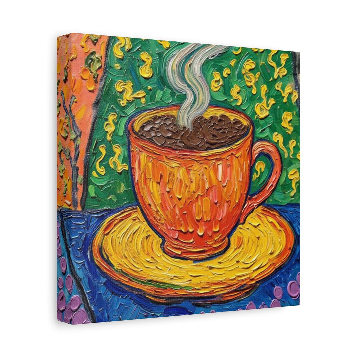 Whimsical Coffee Cup Matte Canvas