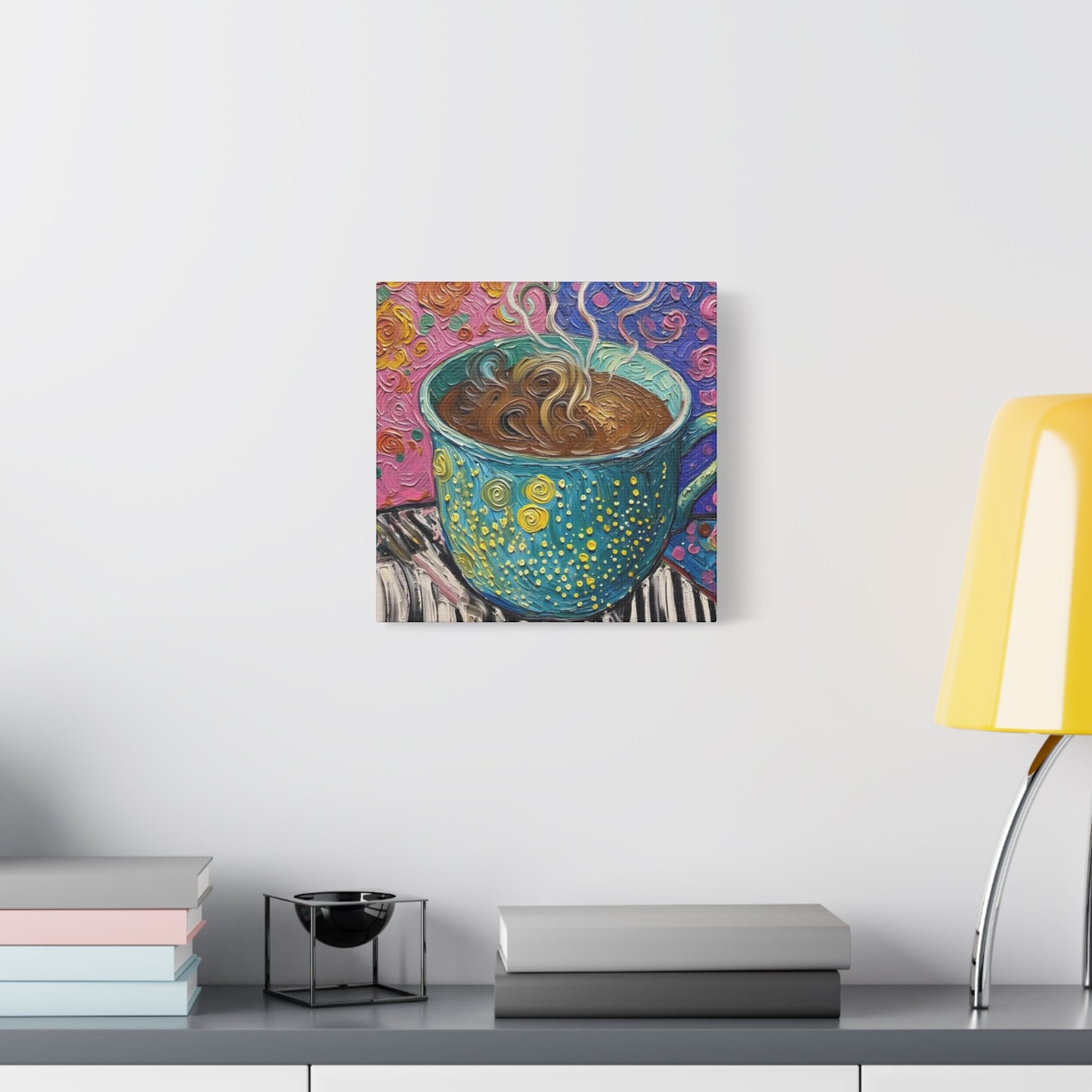 Whimsical Coffee Cup Matte Canvas