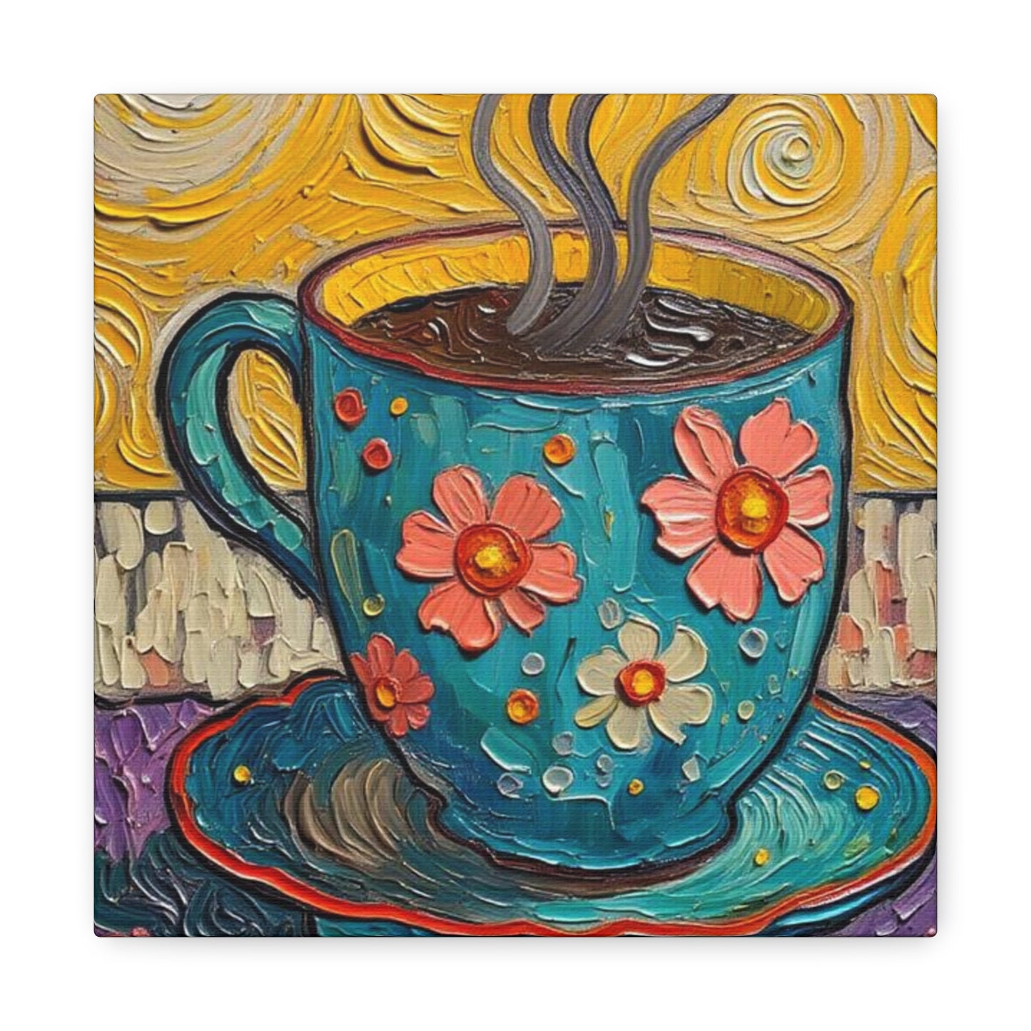 Whimsical Coffee Cup Matte Canvas