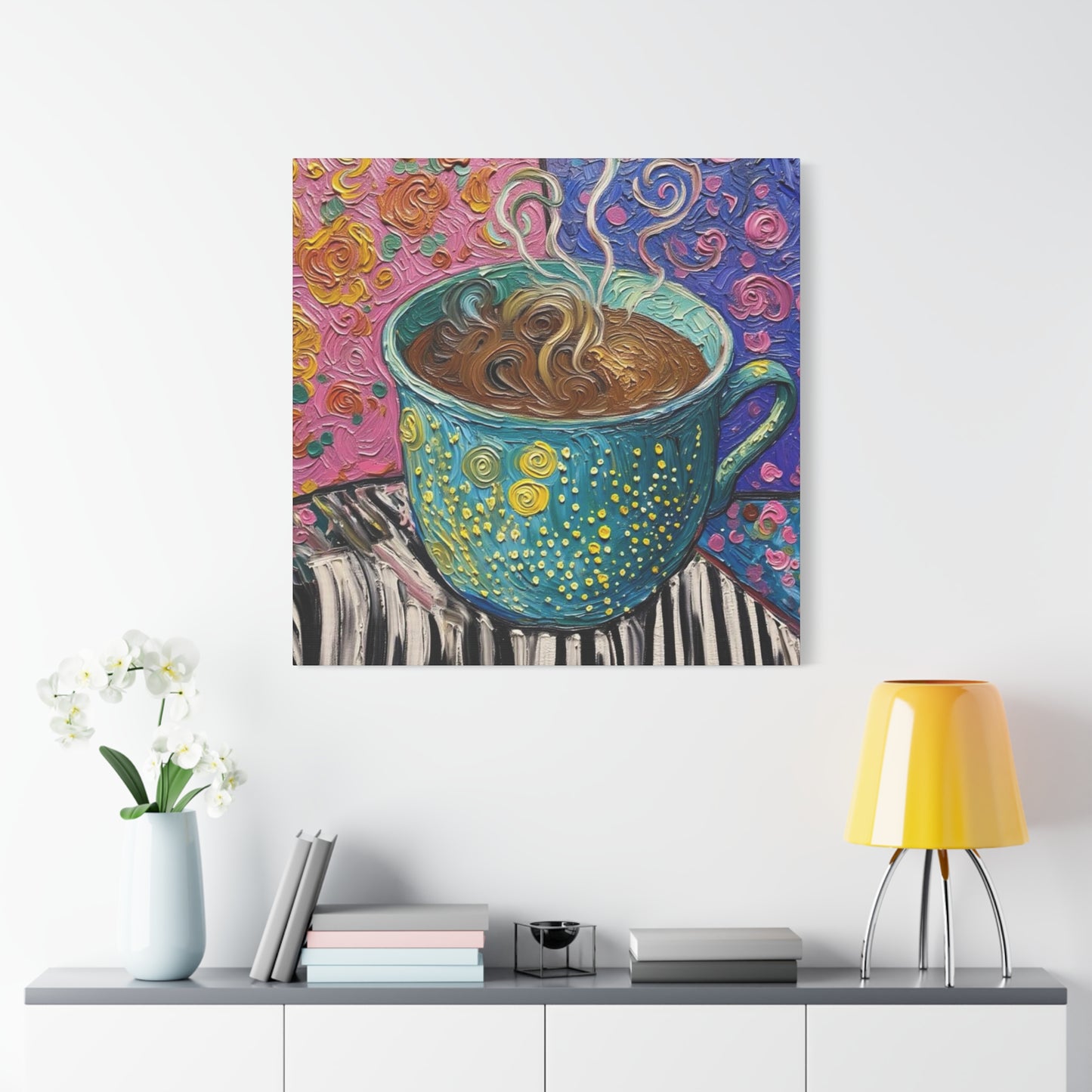 Whimsical Coffee Cup Matte Canvas