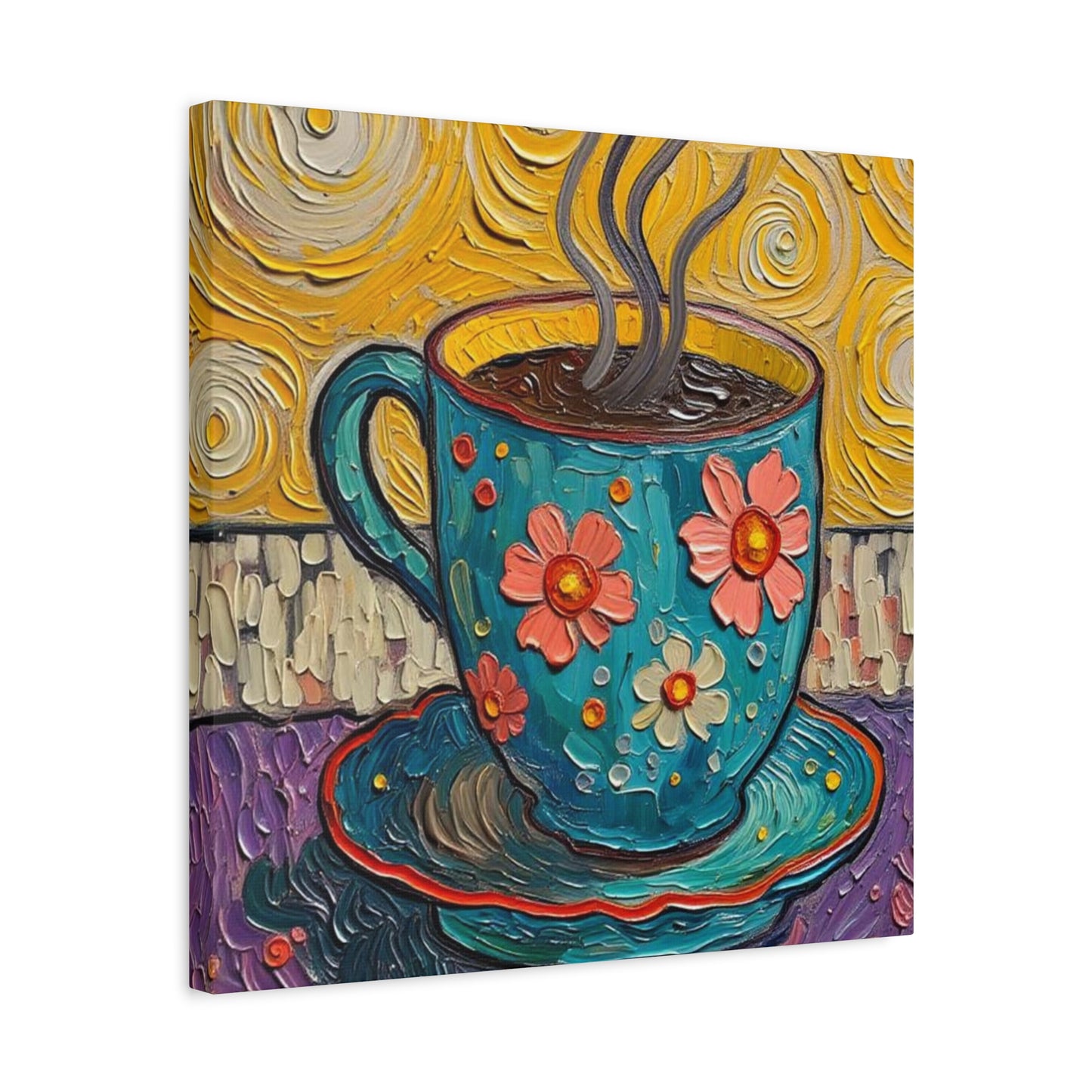 Whimsical Coffee Cup Matte Canvas