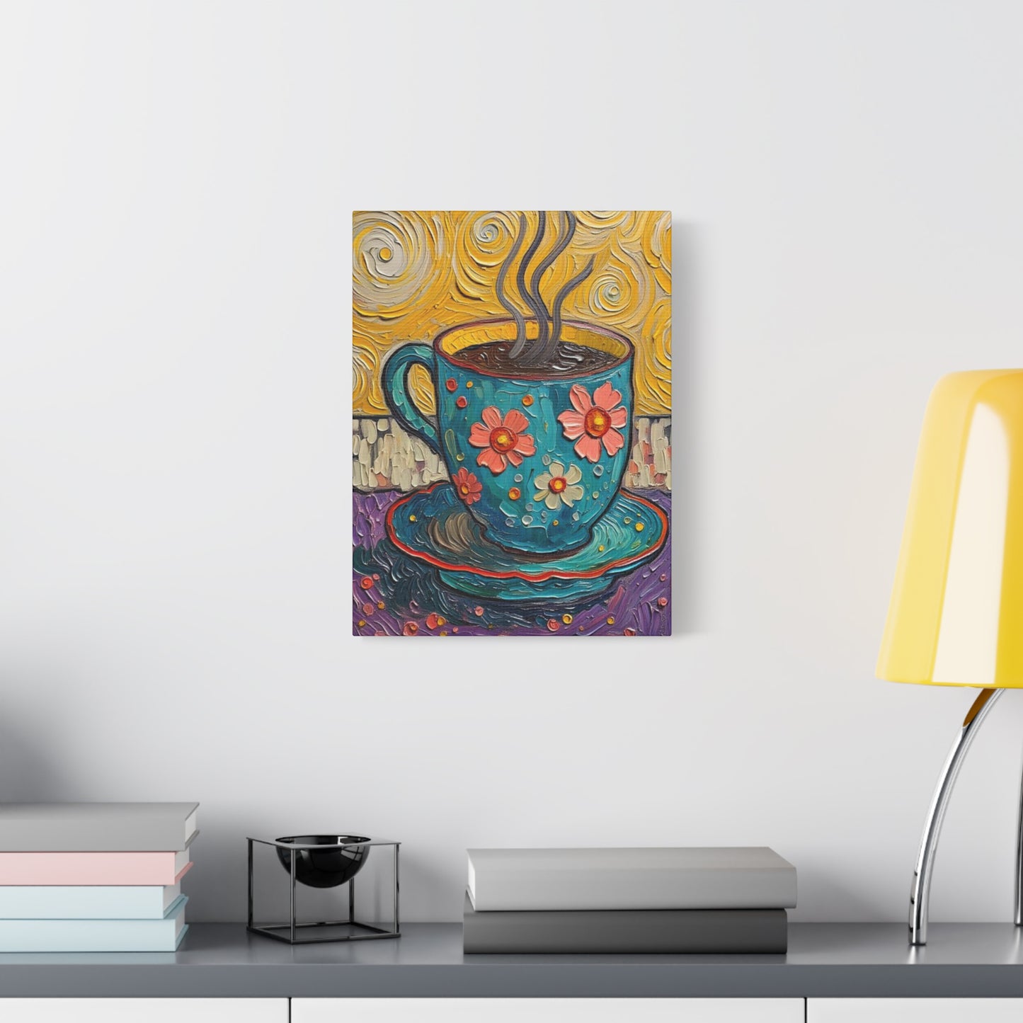 Whimsical Coffee Cup Matte Canvas