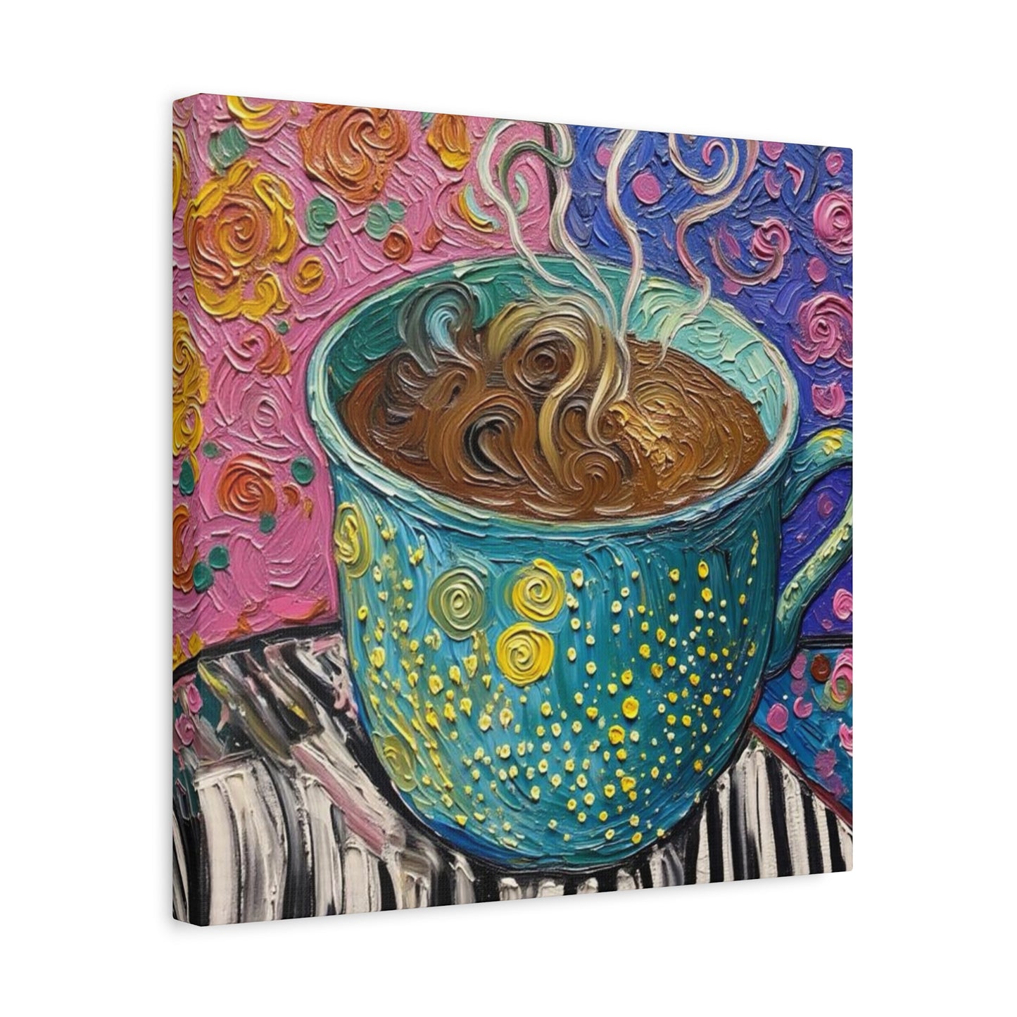 Whimsical Coffee Cup Matte Canvas