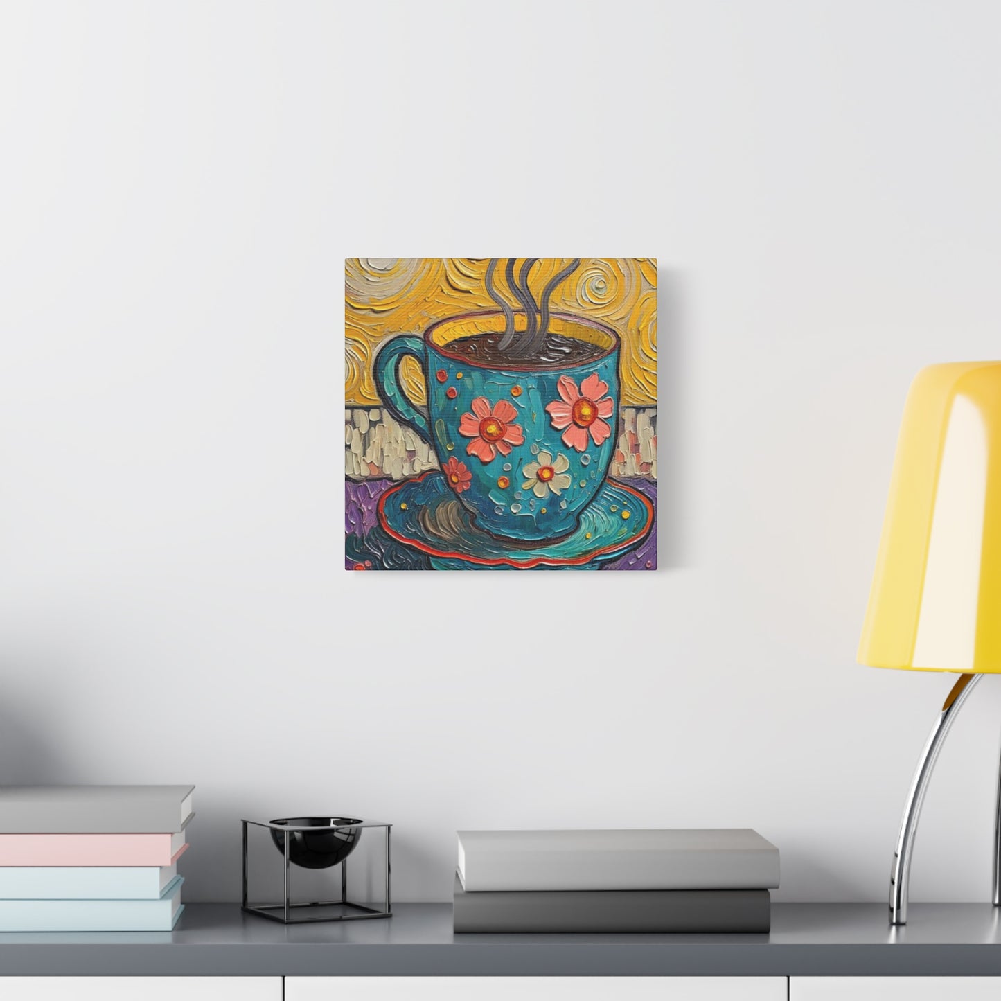 Whimsical Coffee Cup Matte Canvas