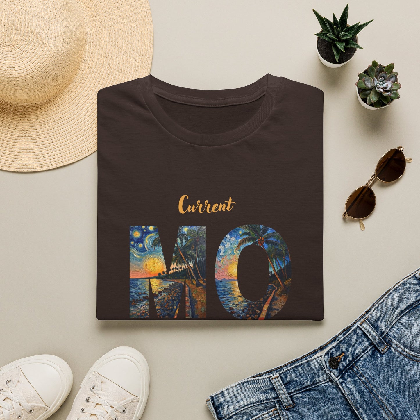 Hawaiian Graphic T-Shirt — 'Current Mood' Art Print