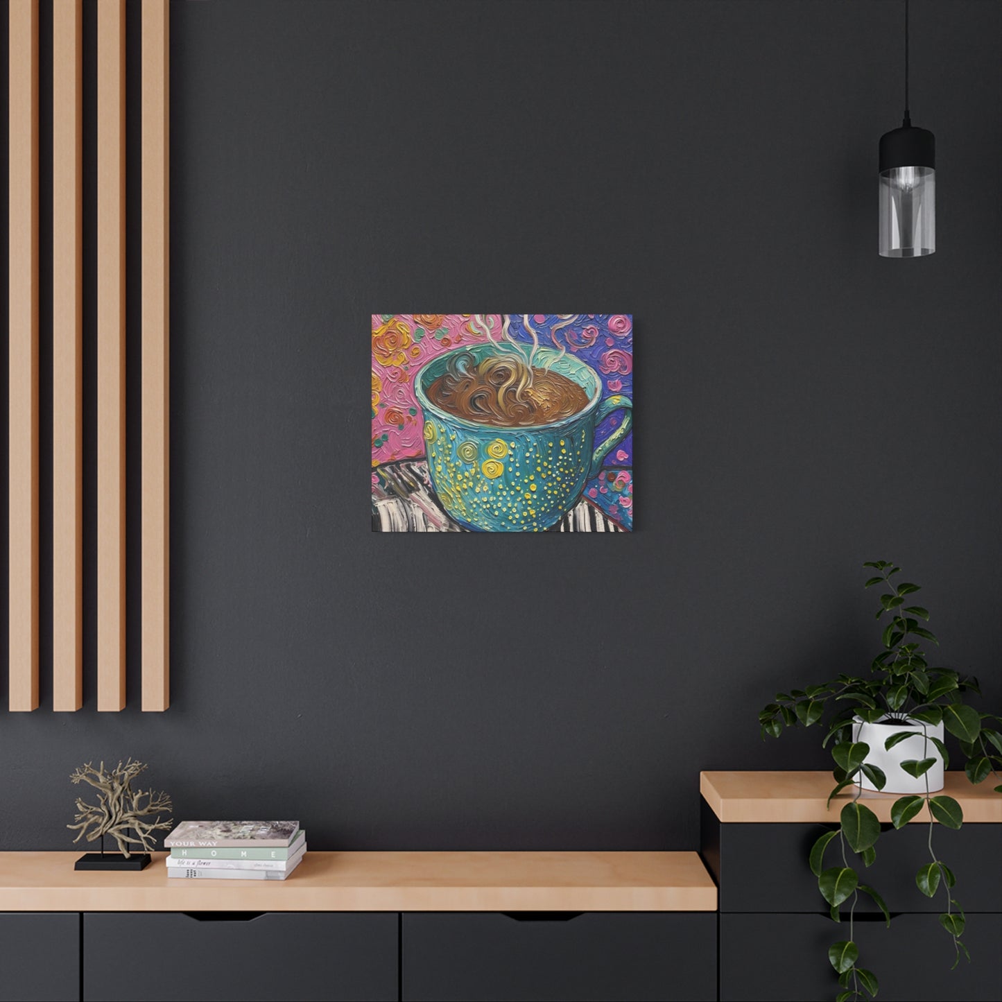 Whimsical Coffee Cup Matte Canvas